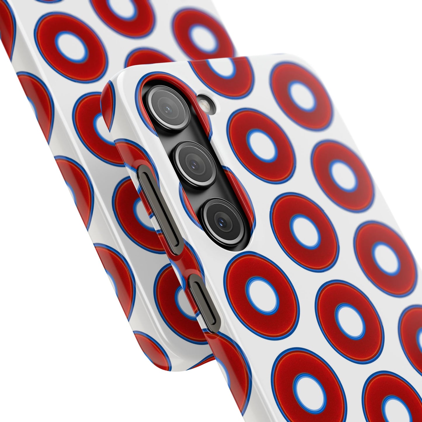 Lumpy Donut Snap Case - red vivid donut print w/white background
