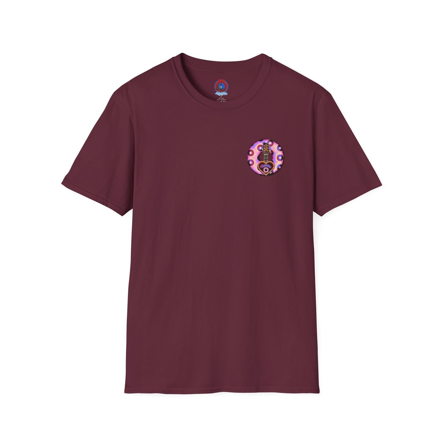 Classic Donut Tee - Unisex Soft-Style - "Would You Be My Donut?" - paradoxical faded purple/red donut - variant 3