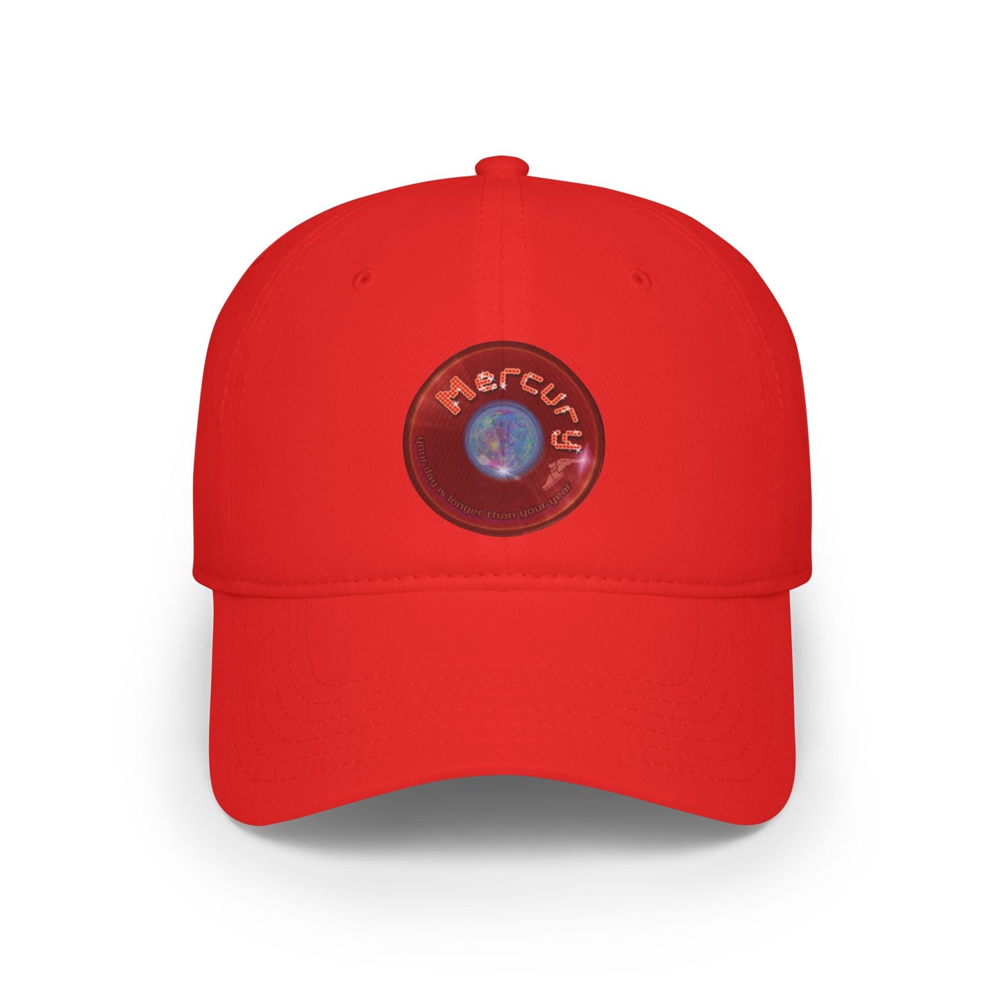 Lumpy Donut Baseball Cap - "Donut of the Gods" - variant 4 - vivid red record donut w/