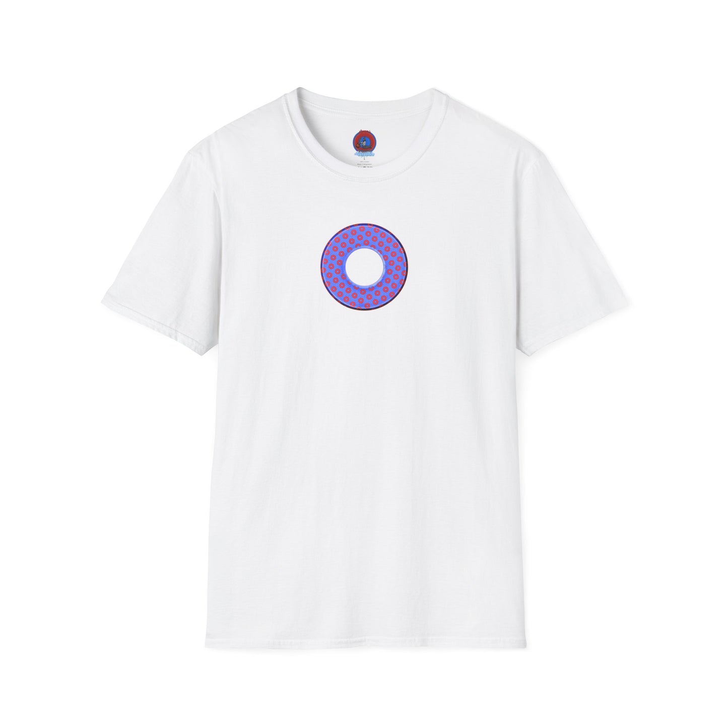 Plain Donuts/Unisex Soft-Style - "Plain Electric Paradoxical Donuts" - light royal blue/red donuts