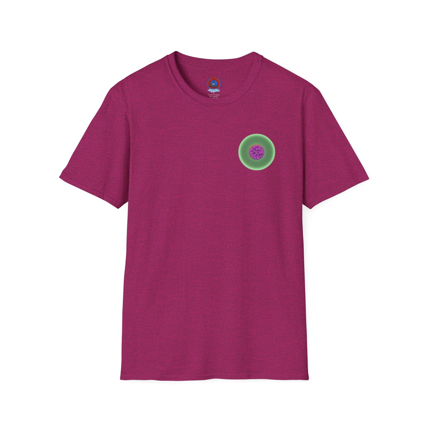 Classic Donut Tee - Unisex Soft-Style - "Swimming By" - variant 1 - series 1.0 - florescent green donut