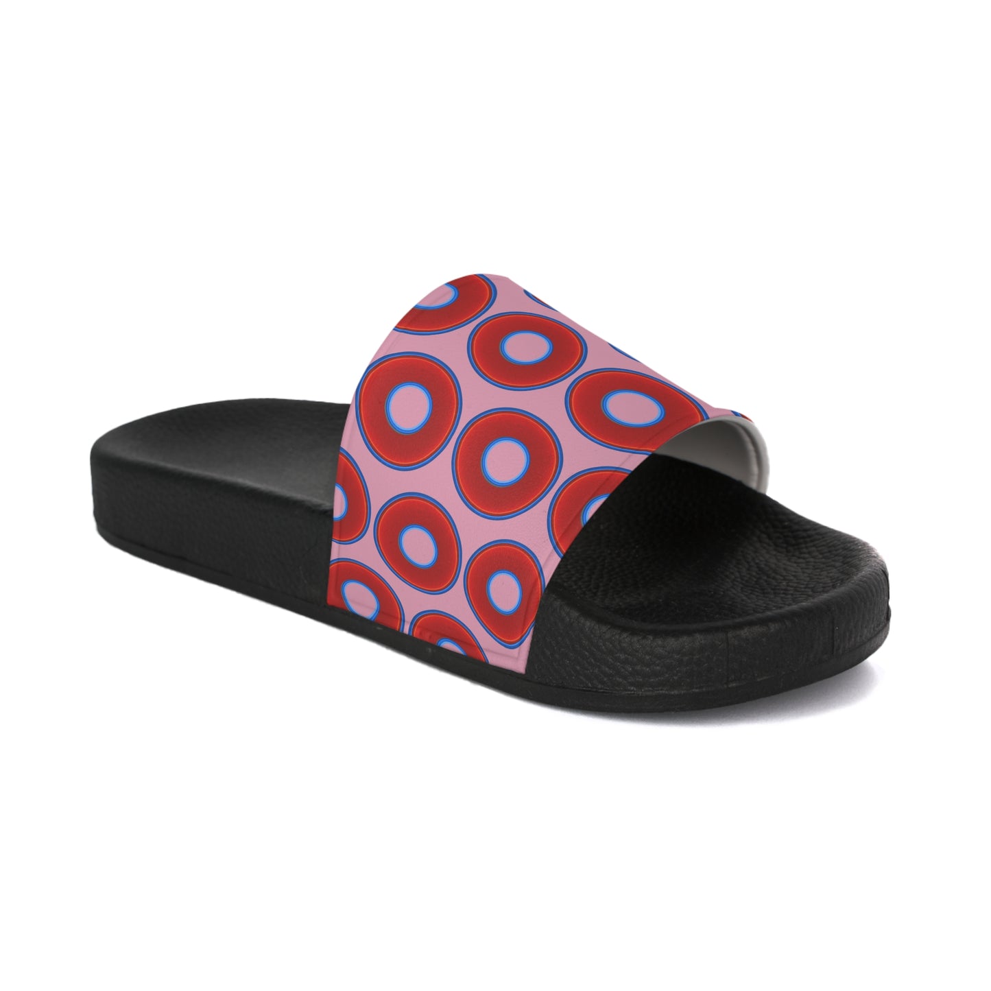 Lumpy Sandals - slip-ons - red vivid donuts w/pale magenta background