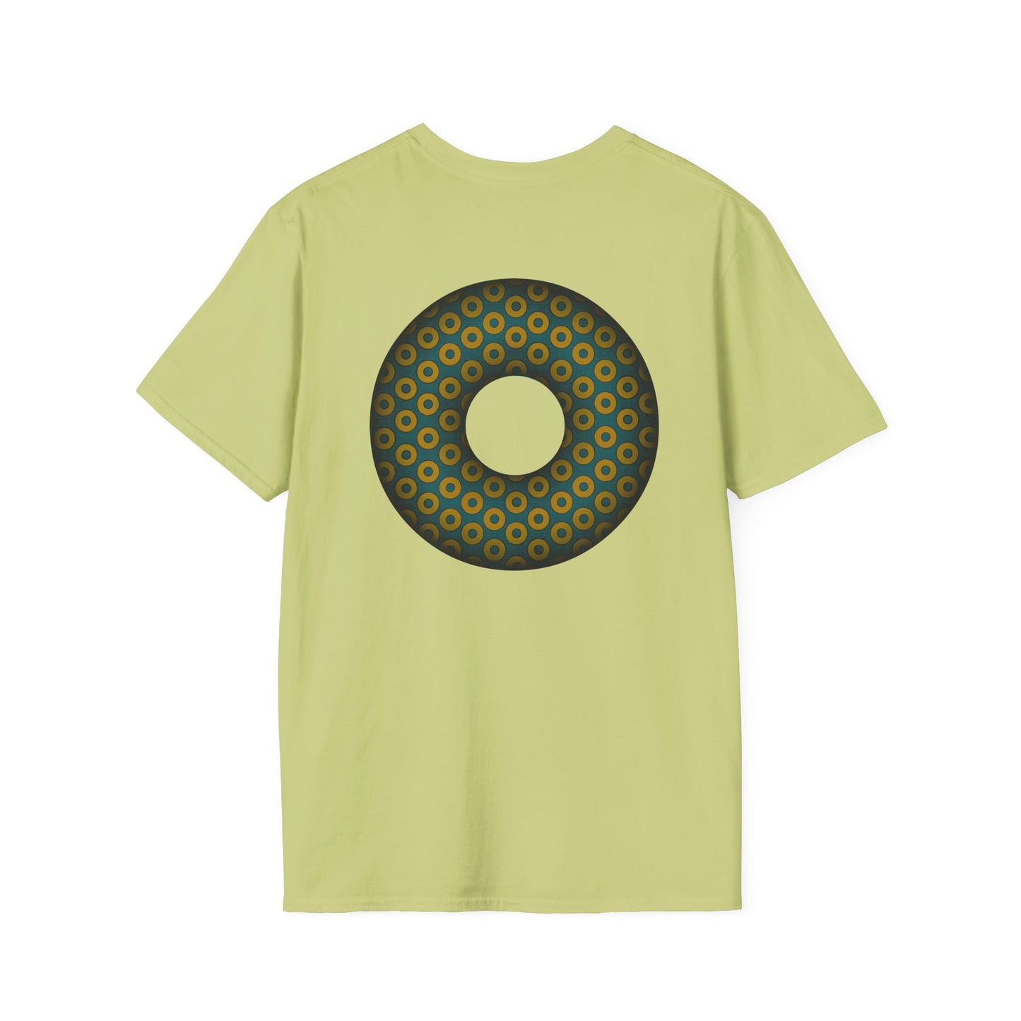 Plain Donuts/Unisex Soft-Style - "Plain Paradoxical Grided Donuts" - midnight gold/midnight teal donuts