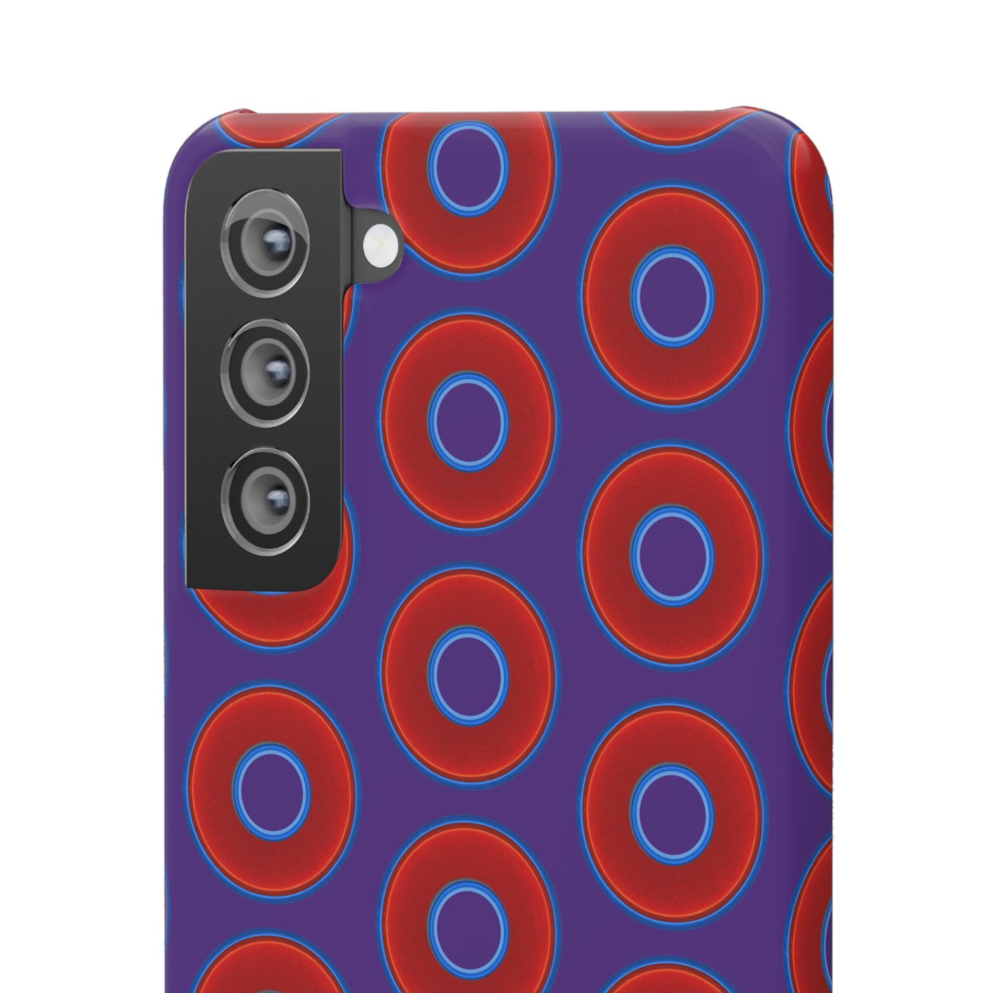 Lumpy Donut Snap Case - red vivid donut print w/dark purple background