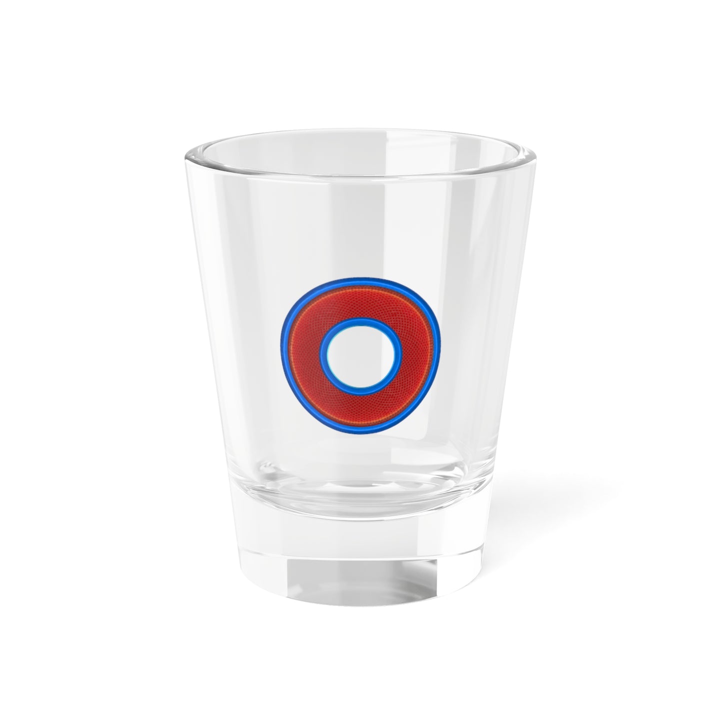 Bad Fishy Too - "Plain Rustic Dark Red/Dark Blue Donut" - Shot Glass, 1.5oz