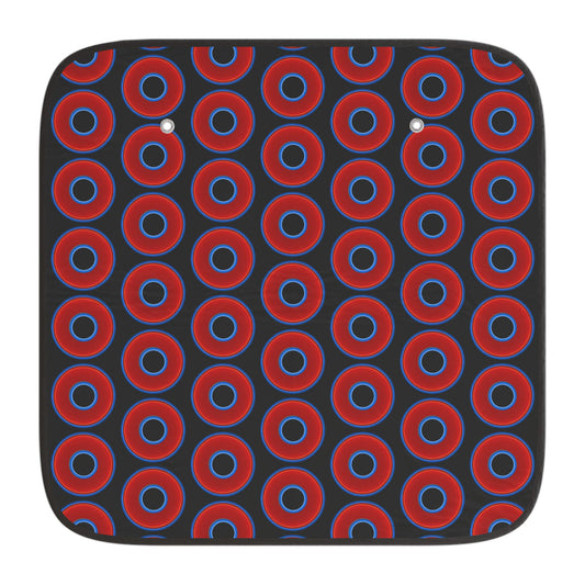 Automotive Donut Sun Shade - red vivid donuts w/black background