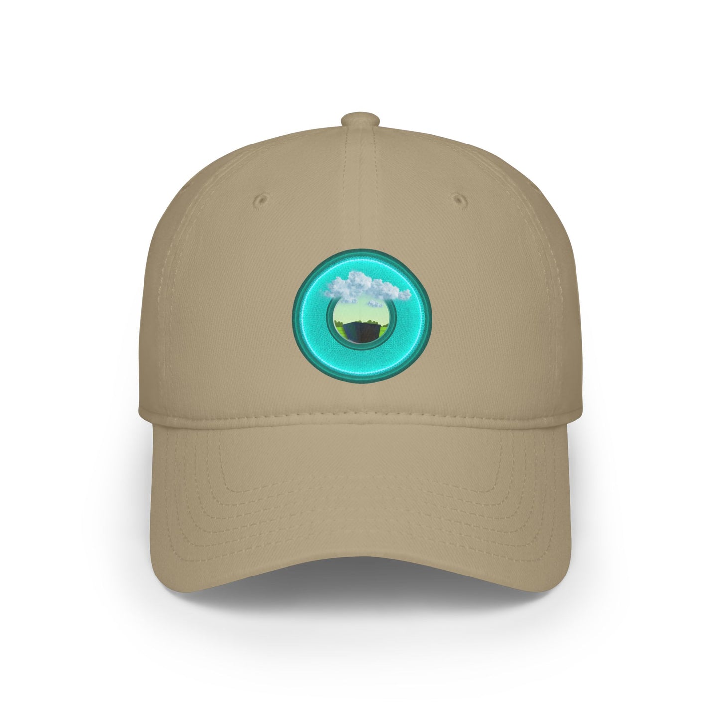 Lumpy Donut Baseball Cap - "Got Rhombus?" - variant 5 - rustic teal donut w/