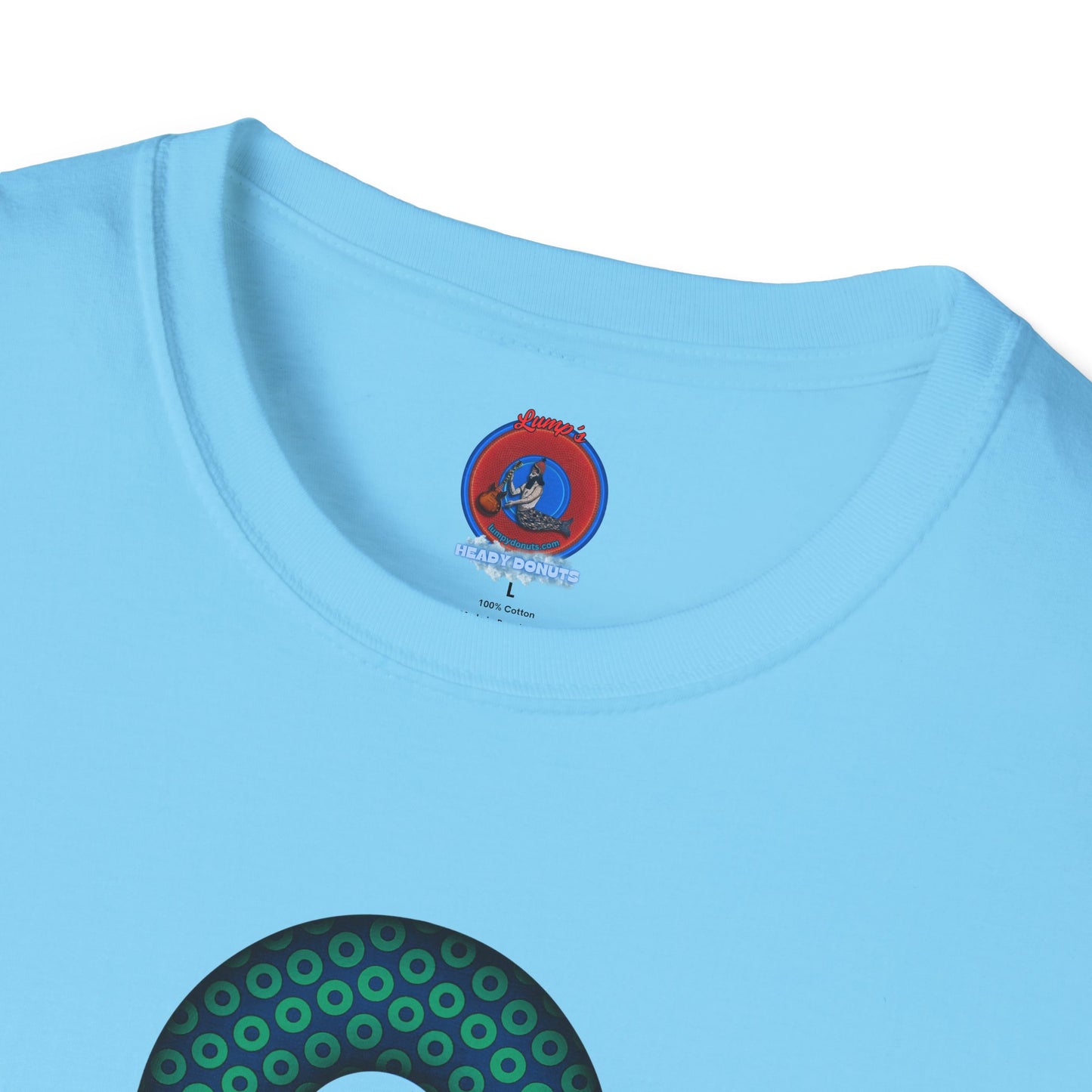 Plain Donuts/Unisex Soft-Style - "Plain Paradoxical Grided Donuts" - dark blue/teal donuts