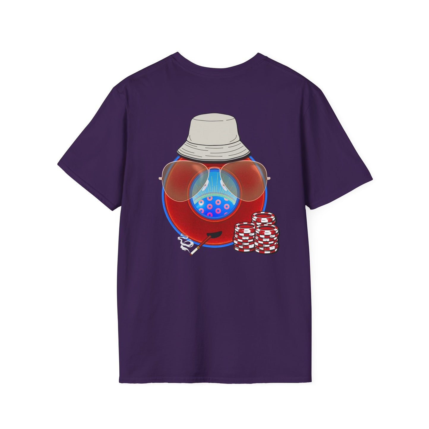 Classic Donut Tee - Unisex Soft-Style - "Gonzo Donut - Fear and Loathing in Gamehendge" - vivid red donut