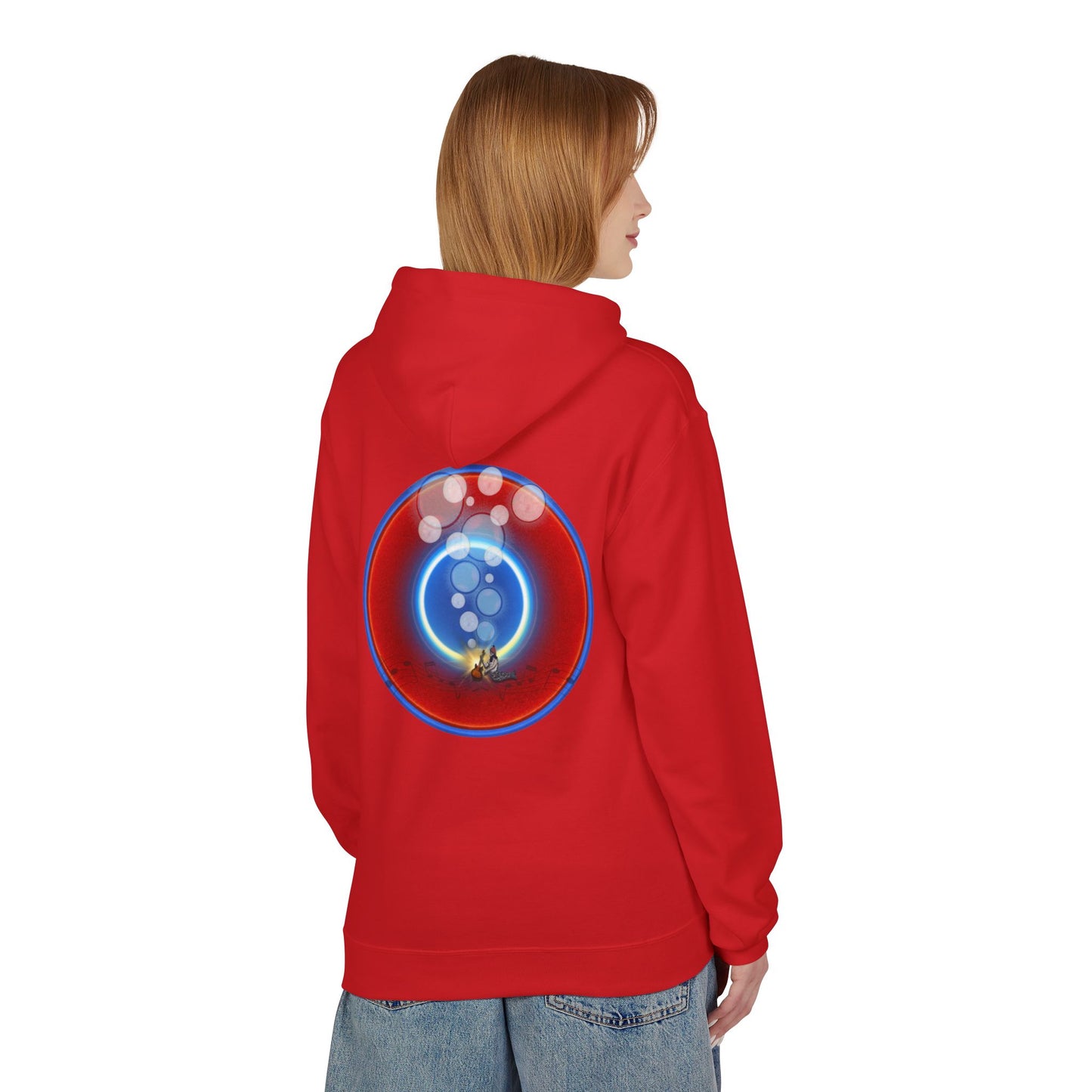Fleece Harry Hoodies [Midweight Soft-style] - "The Bubbler's Donut" - w/rustic red donuts