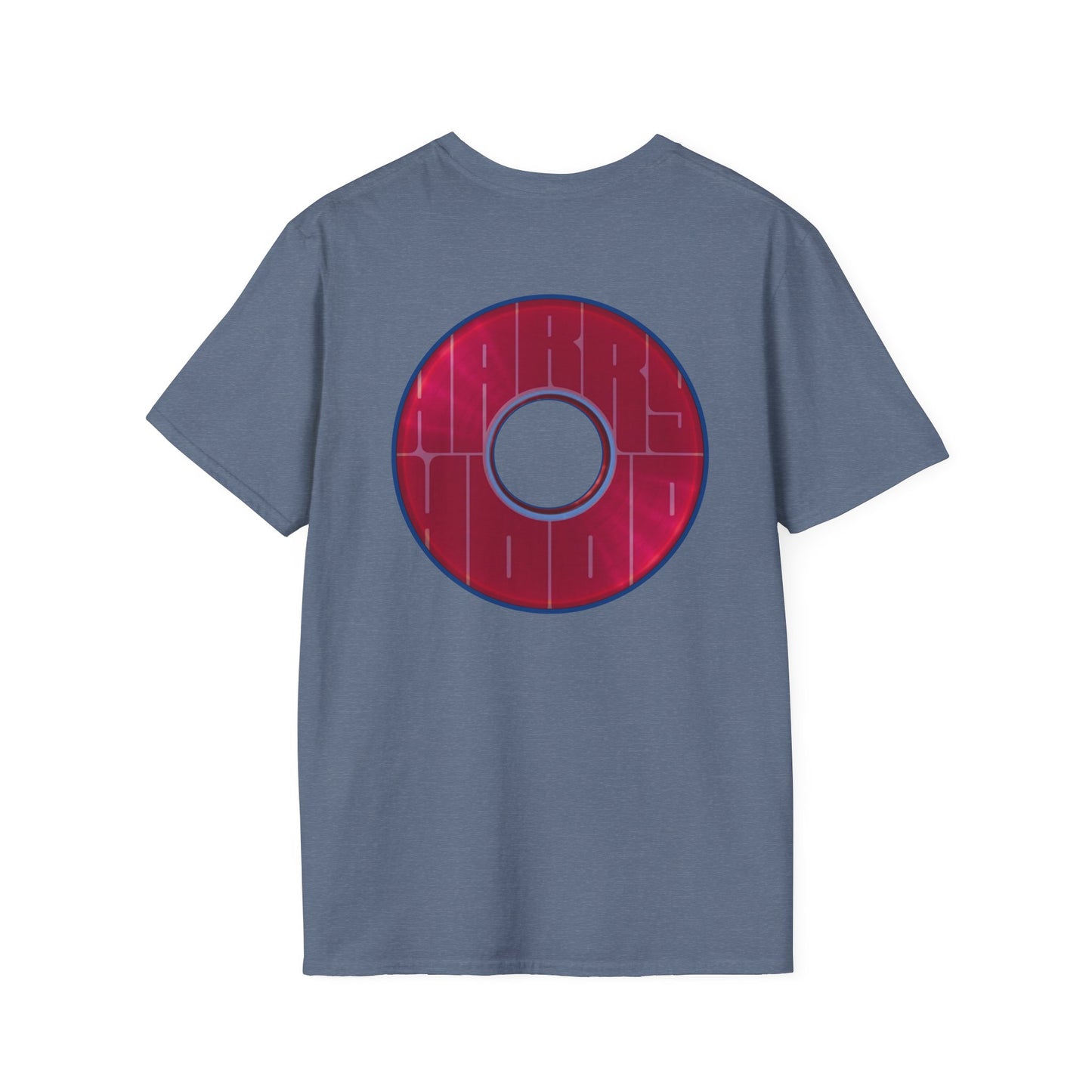 Classic Donut Tee - Unisex Soft-Style - "Harry Left His Donut Shirt" - series 1.0  - variant 1 - red/magenta donut - w/hole