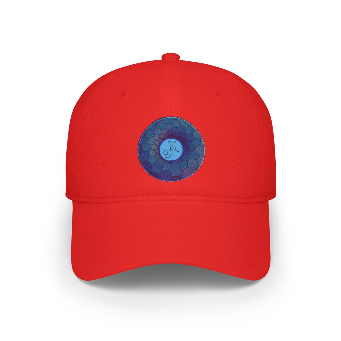Lumpy Donut Baseball Cap - "Dr. Albert Hofmann" - variant 2 - blue hexadonut w/