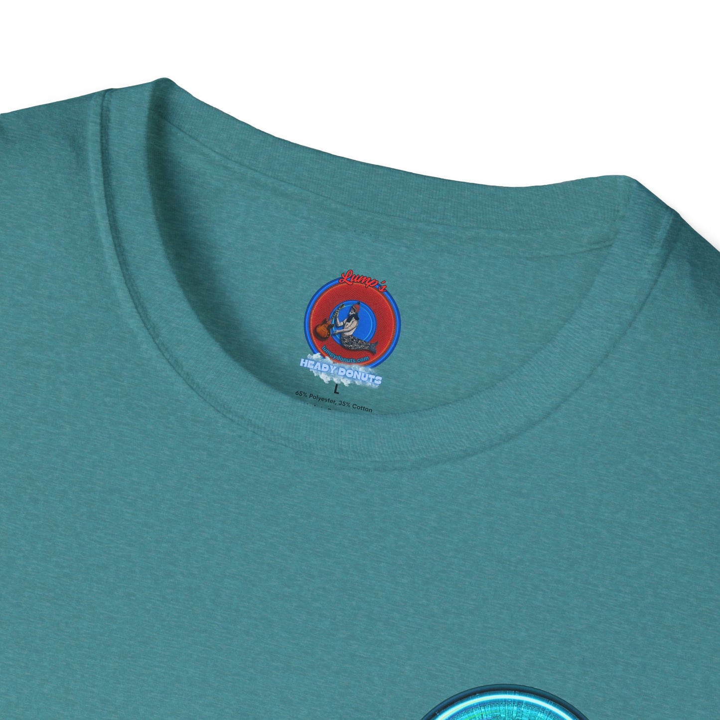 Classic Donut Tee - Unisex Soft-Style - "Donut of Life Tee" - vivid turquoise tube donut - variant 2