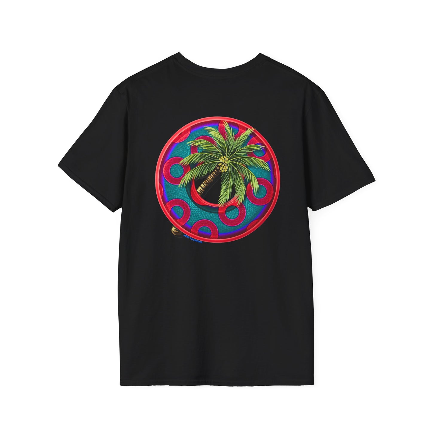 Classic Donut Tee - Unisex Soft-Style - "Jost Phishing" -blue/red rustic paradox donut
