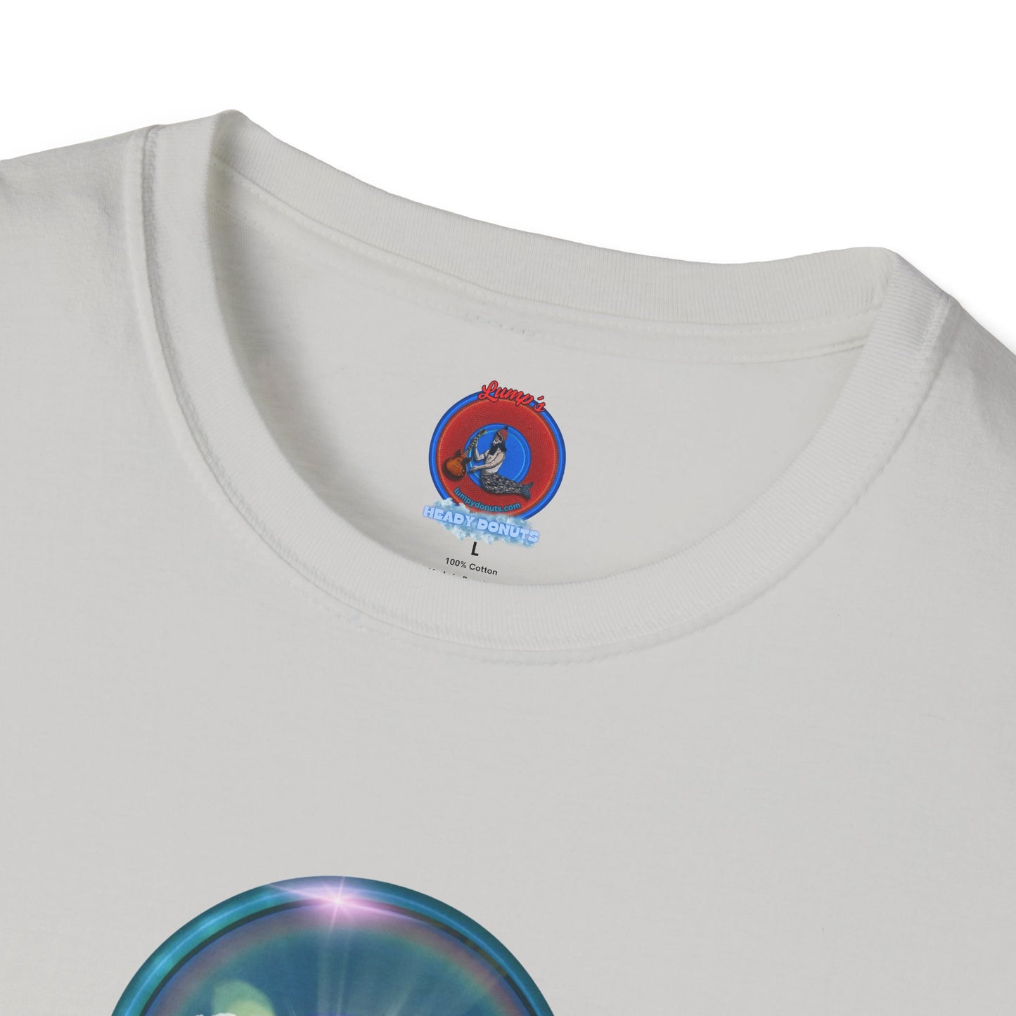 Classic Donut Tee - Unisex Soft-Style - "The Original Divided Donut' - light blue sky donut