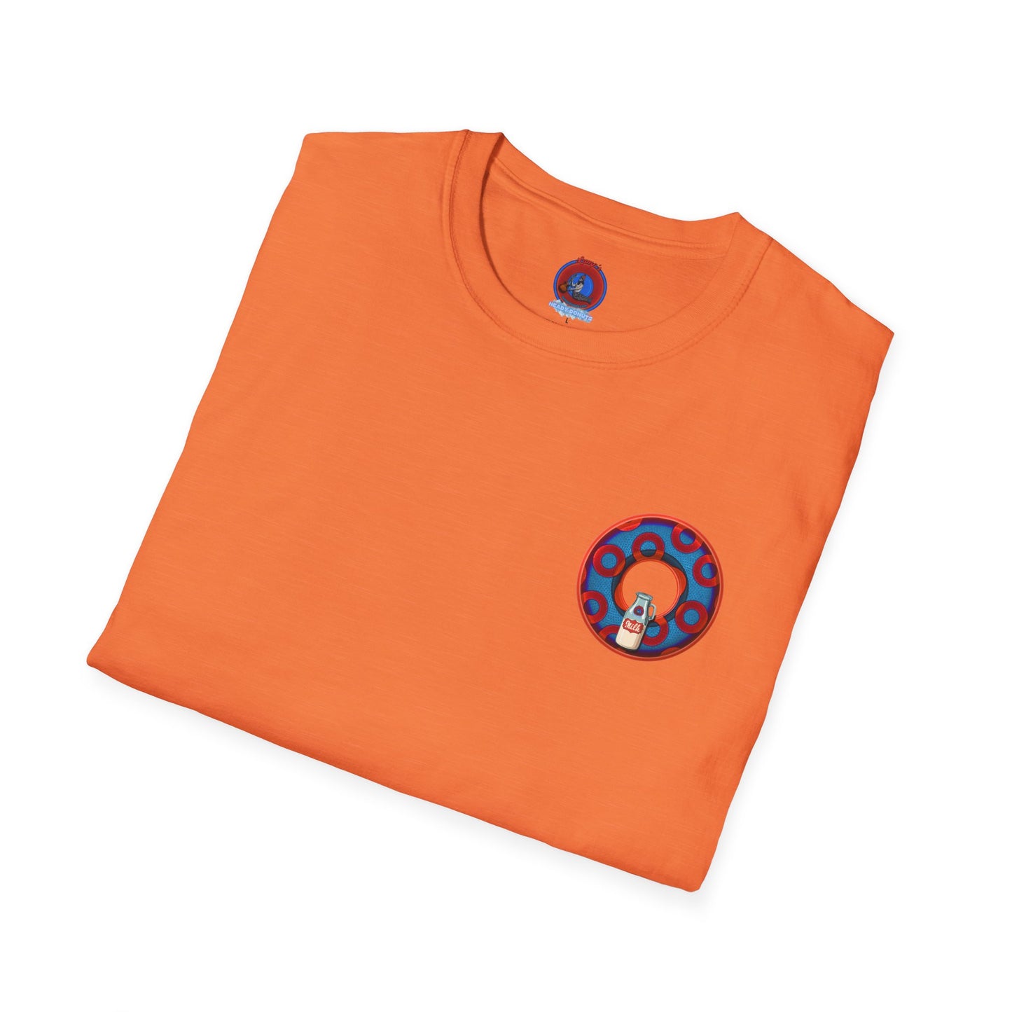 Classic Donut Tee - Unisex Soft-Style - "Wooked Cream - YEMSG Donut " - blue/red rustic paradox donut - variant 1