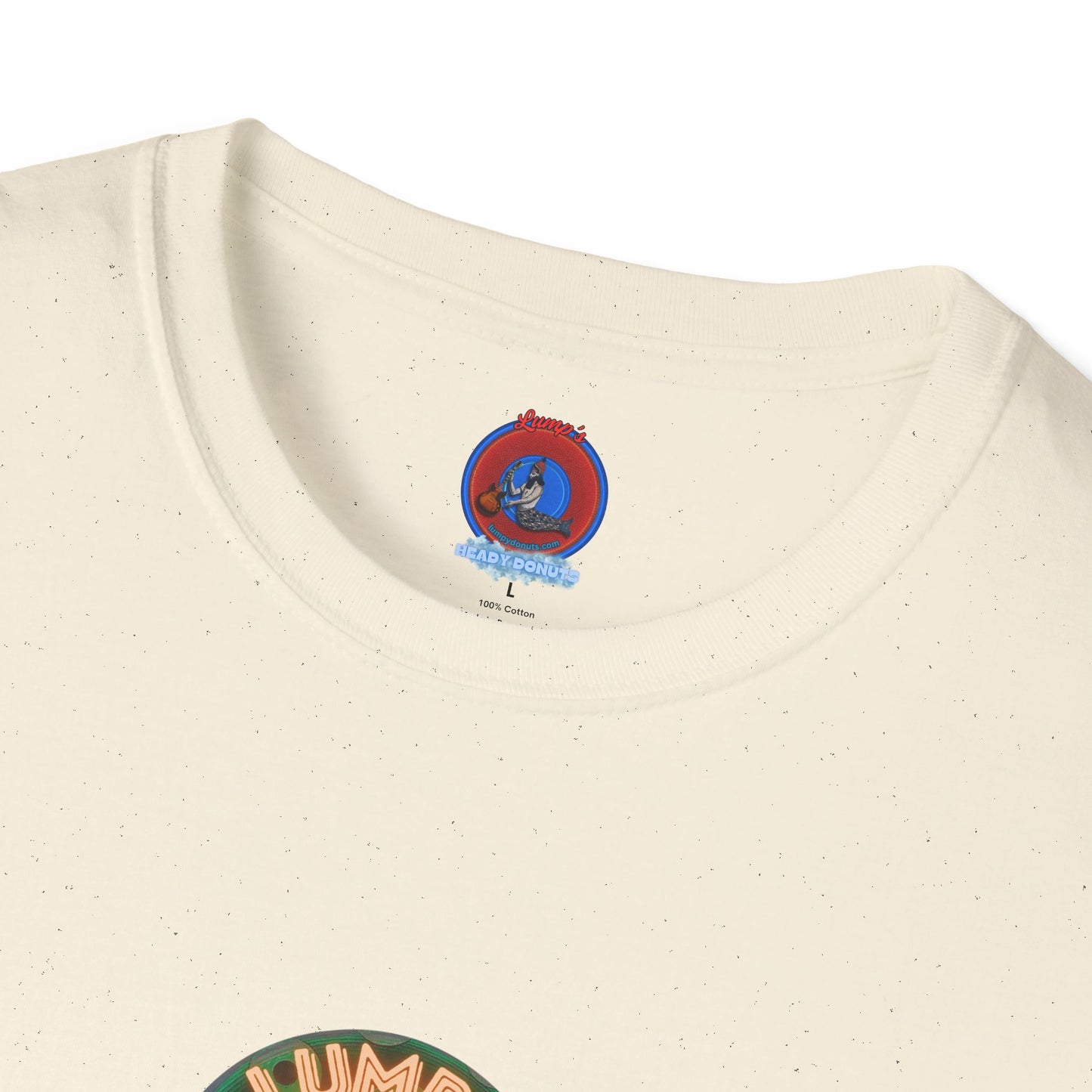 Lumpy Coffee Traders Tee - Unisex Soft-Style - "Taboo, taboot!" - paradoxical donut logo & Taboot print on back - variant 2 - logo front/taboo, taboot back