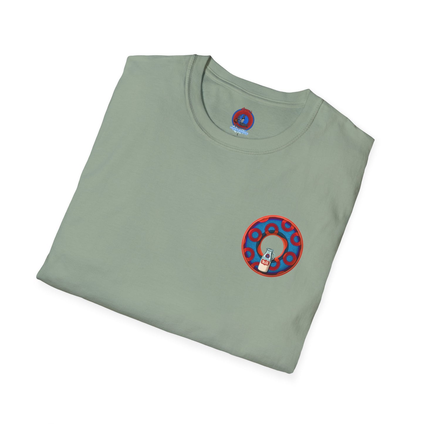 Classic Donut Tee - Unisex Soft-Style - "Wooked Cream - YEMSG Donut " - blue/red rustic paradox donut - variant 1