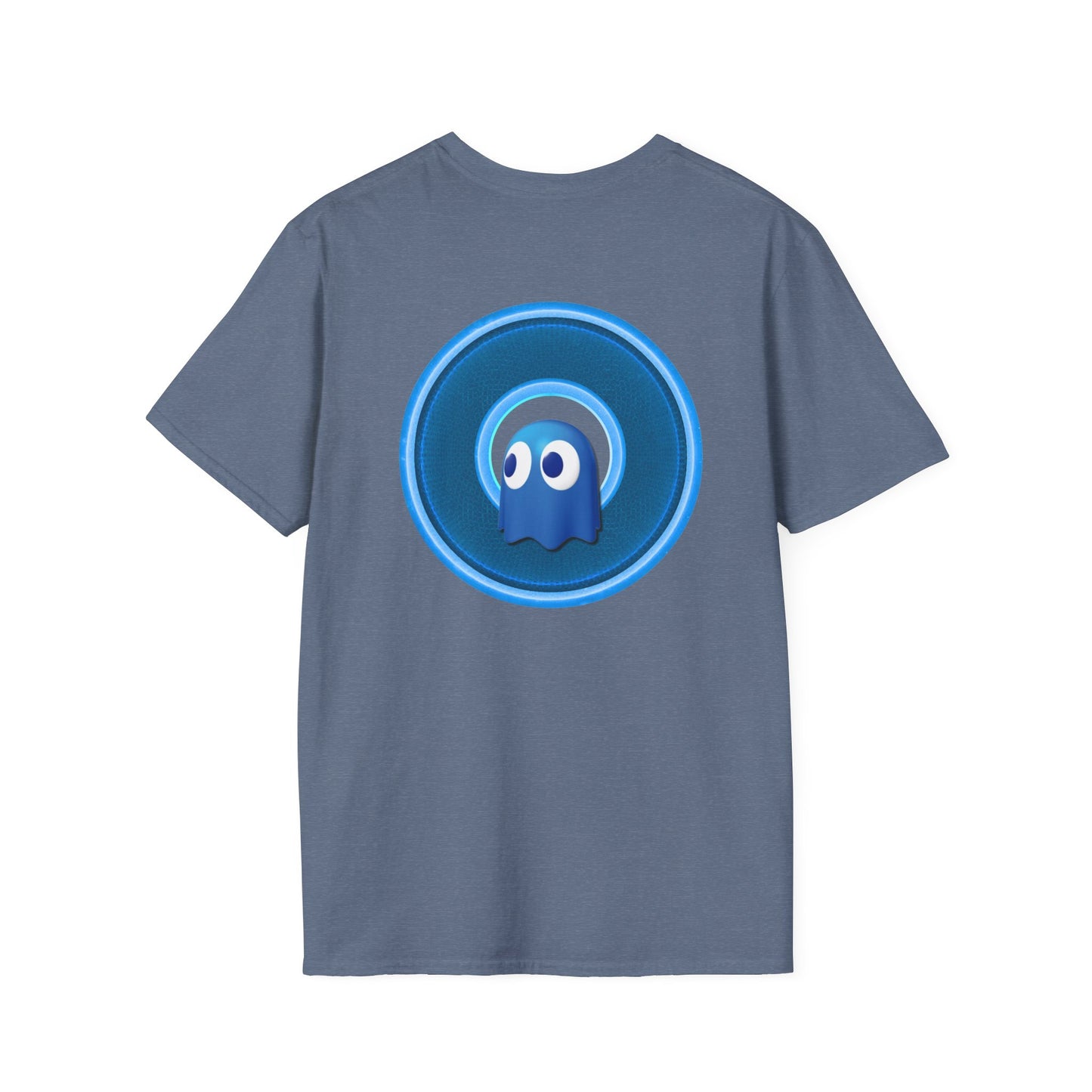 Classic Donut Tee - Unisex Soft-Style - "The Story of the Donut - a Ghostly Good Time" - variant 2 - blue/blue donut