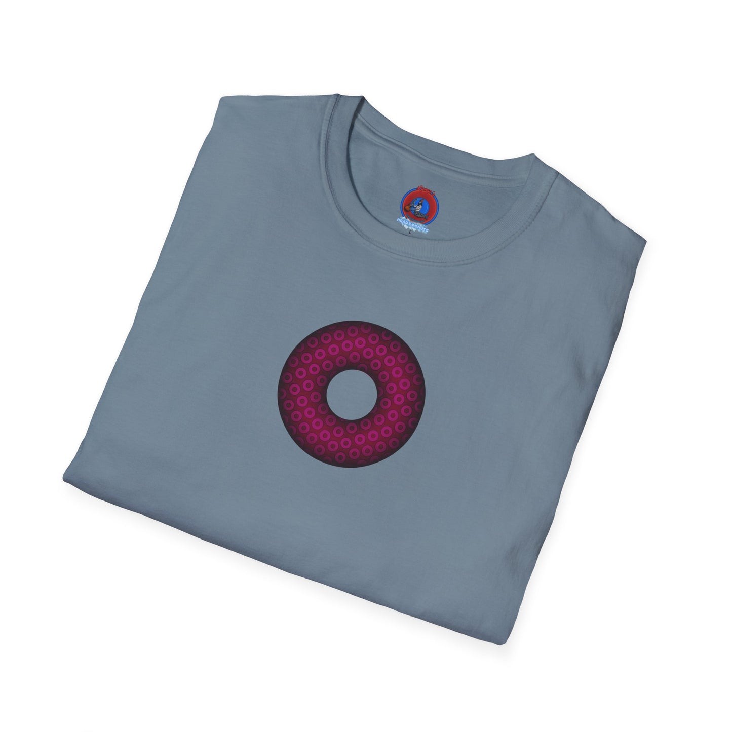 Plain Donuts/Unisex Soft-Style - "Plain Paradoxical Grided Donuts" - dark magenta/burgundy donuts