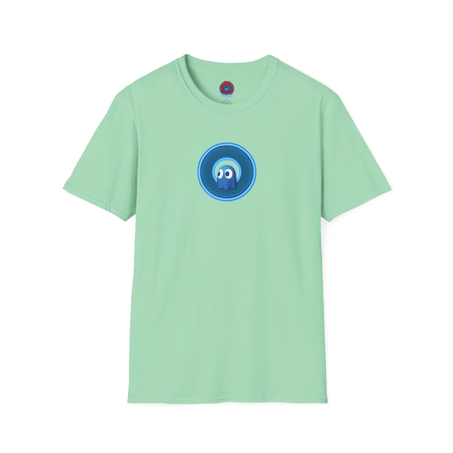 Classic Donut Tee - Unisex Soft-Style - "The Story of the Donut - a Ghostly Good Time" - variant 2 - blue/light blue rustic donut