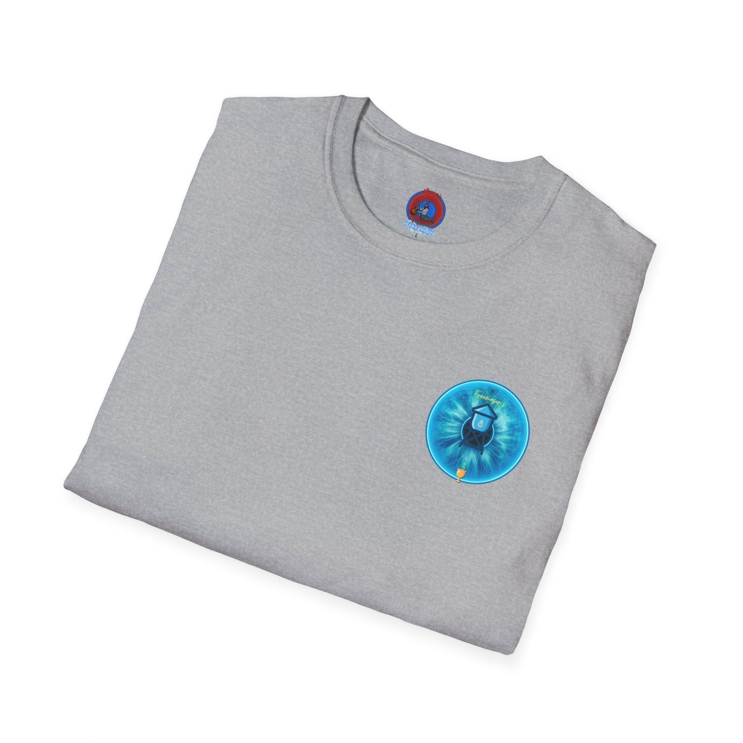 Classic Donut Tee - Unisex Soft-Style - "The Peering Donut of Opacity" - light blue idonut - variant 2