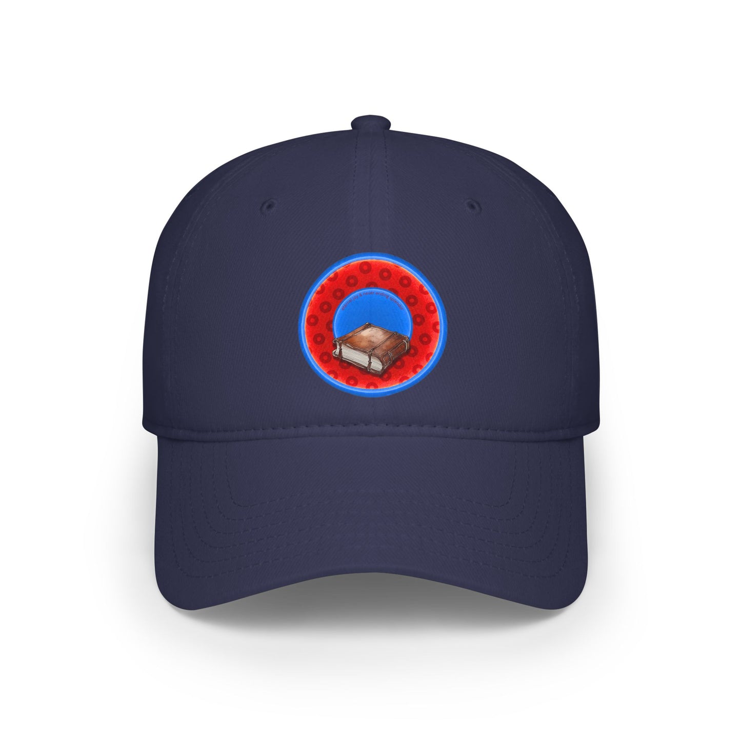 Lumpy Donut Baseball Cap - "Read the F'ing Donut Cap" - paradoxical red/blue wide mouth donut w/