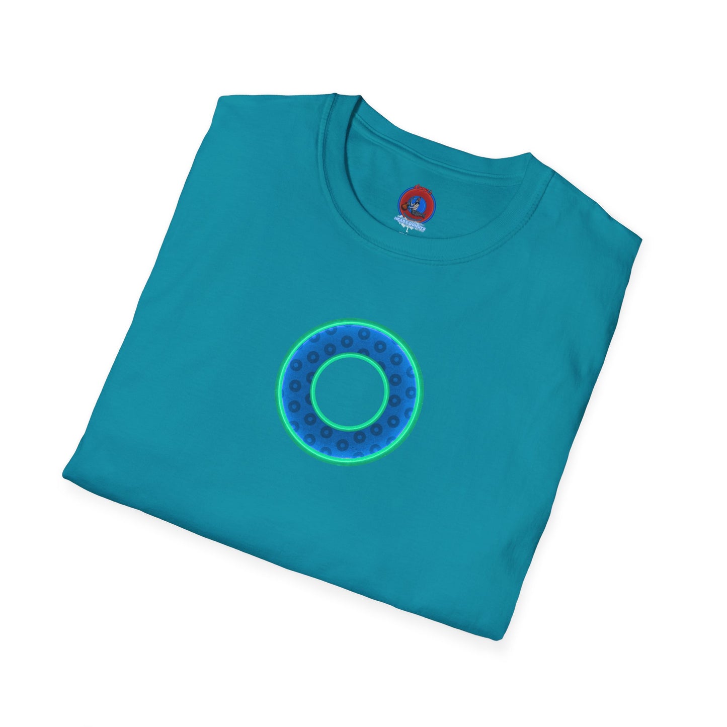 Plain Donuts/Unisex Soft-Style - "Plain Wide Mouthed Paradoxical Donuts" - royal blue/mint green donuts