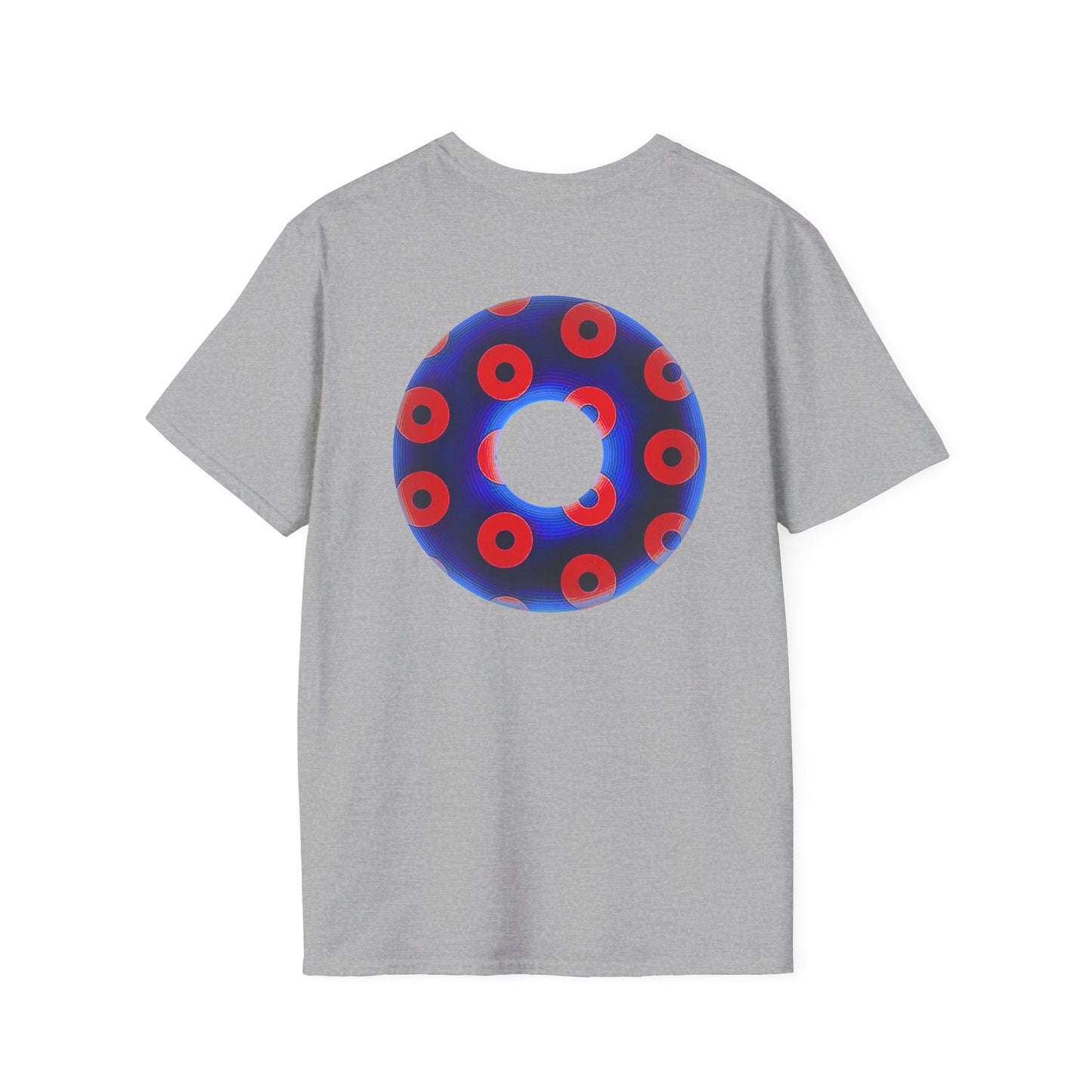 Plain Donuts/Unisex Soft-Style - "Plain Blimpy Paradoxical Donuts" - vivid royal blue/red donuts