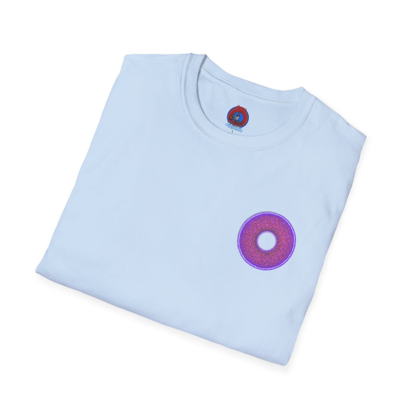 Classic Donut Tee - Unisex Soft-Style - "The Frankenstein Donut - It's Alive! " - series 1.0  - purple-ish donut