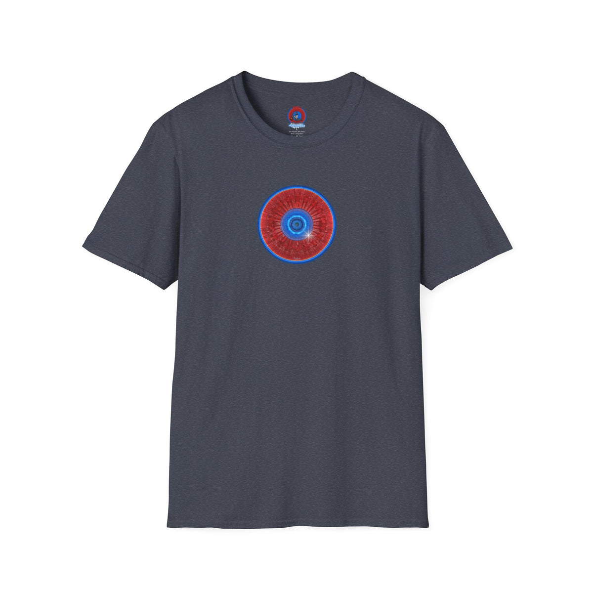 Classic Donut Tee - Unisex Soft-Style - "Graphic Translation Tee Shirt" - vivid red/blue tube donut - variant 1