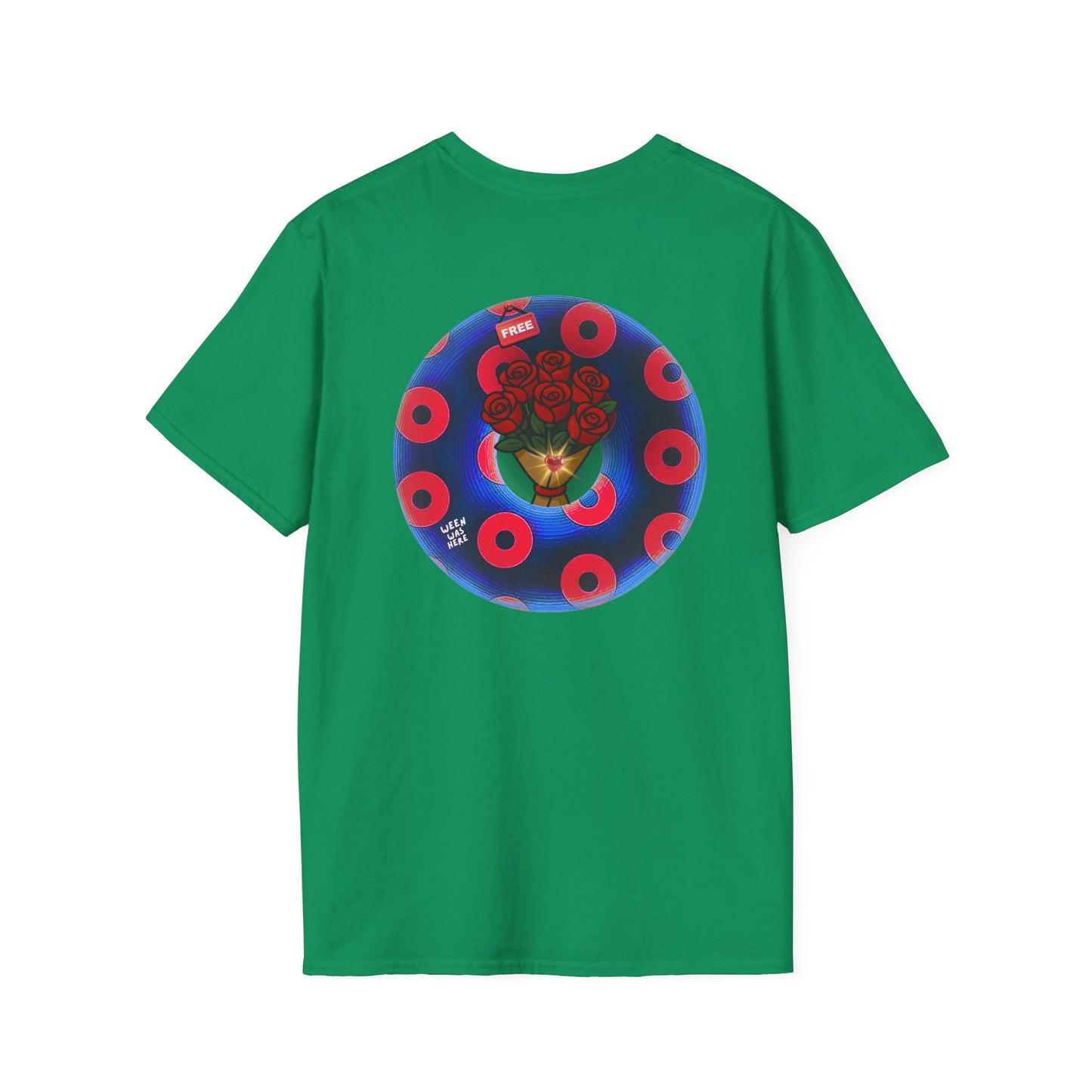 Classic Donut Tee - Unisex Soft-Style - "Donuts of Phreedom" - red/blue paradoxical blimpy donut