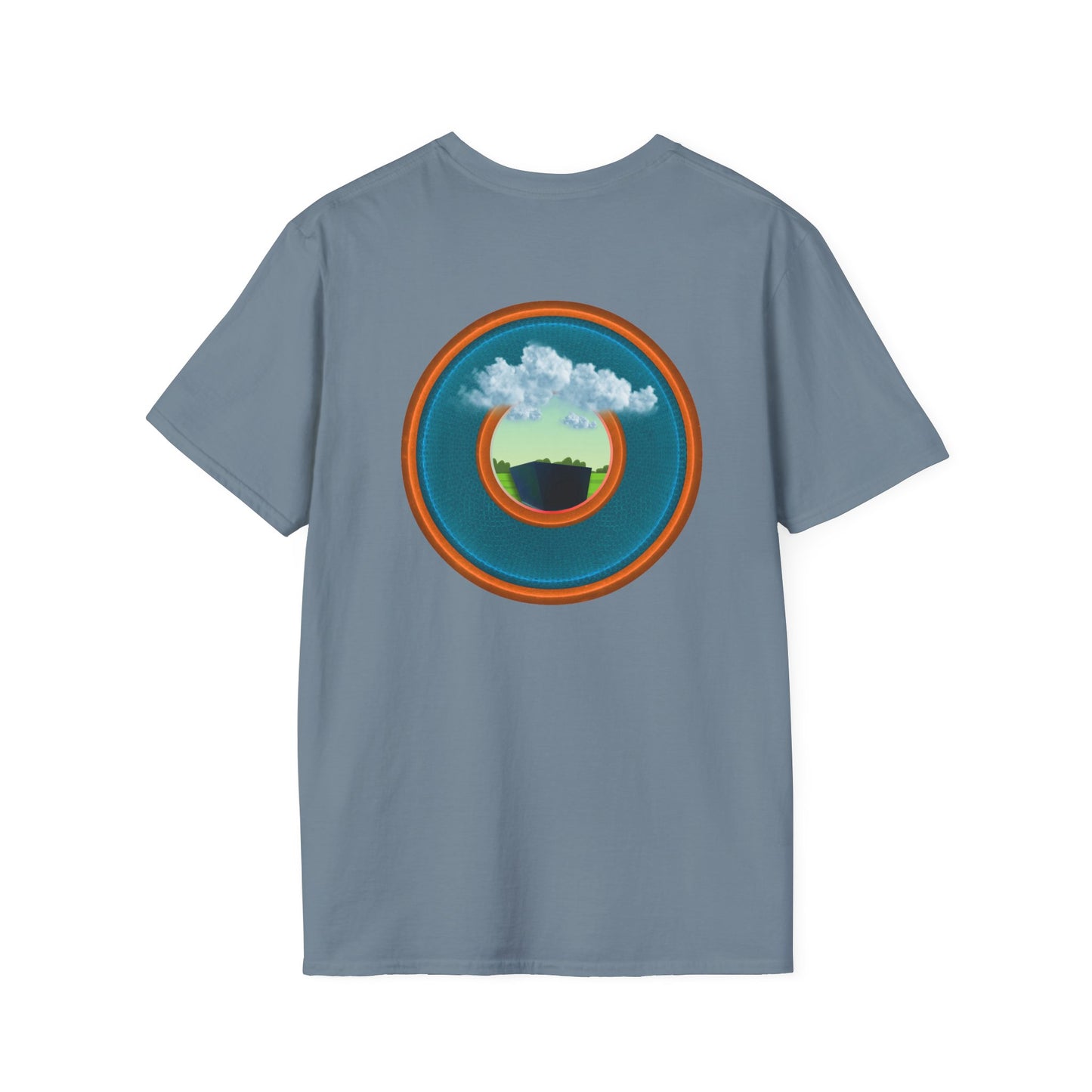 Classic Donut Tee - Unisex Soft-Style - "Got Rhombus?" - series 1.0  - variant 3 - aquamarine/orange donut