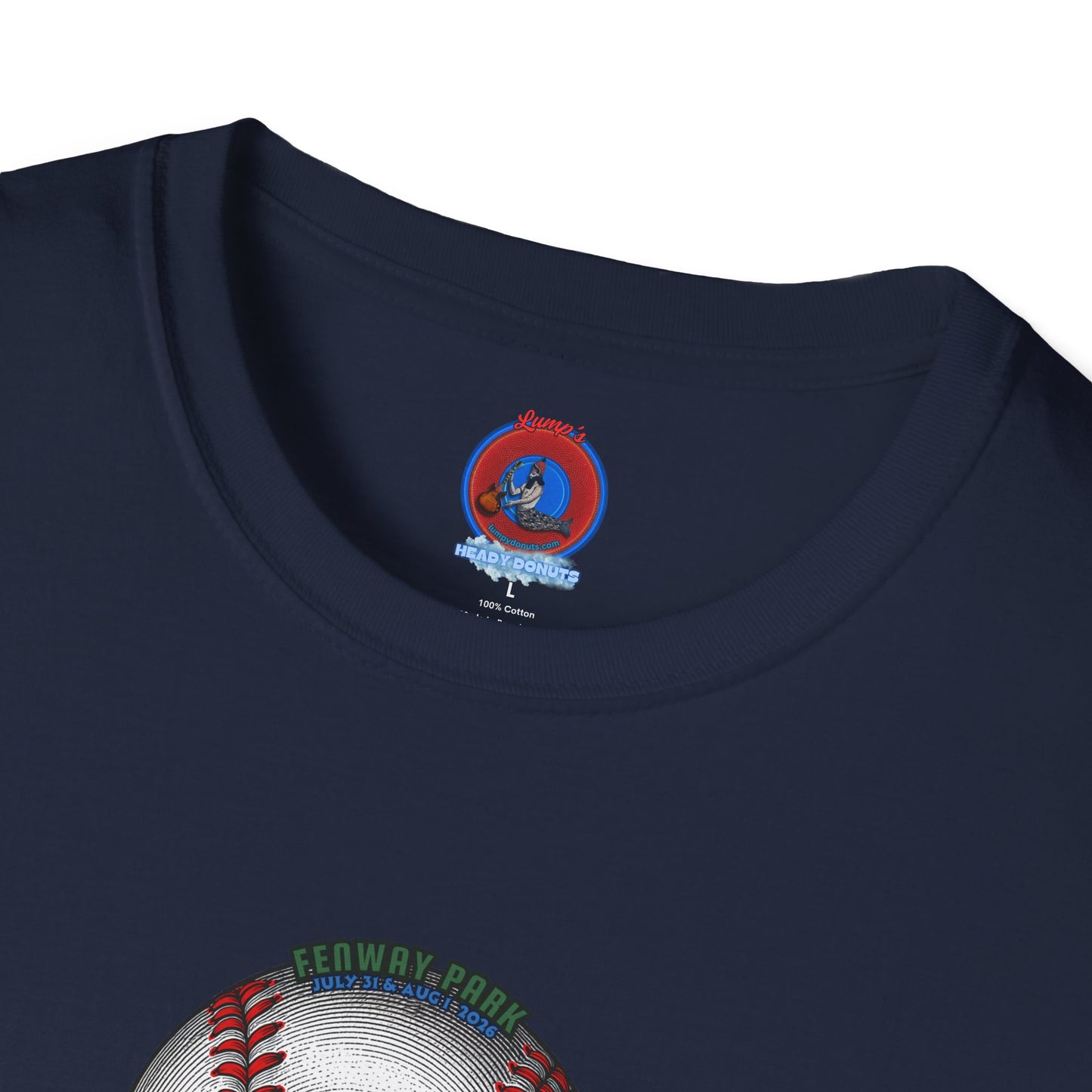 Classic Donut Tee - Unisex Soft-Style - "Phenway Ballpark Donuts" - white/red major league donut - variant 6