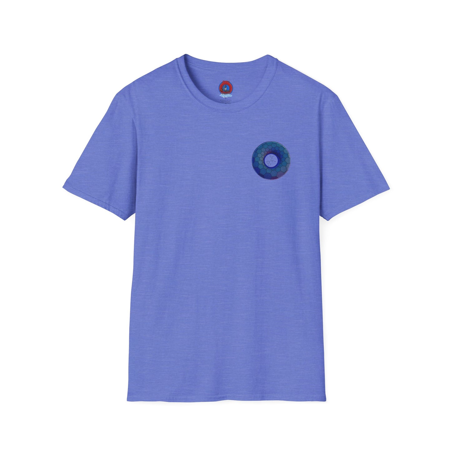 Classic Donut Tee - Unisex Soft-Style - "Dr. Albert Hofmann's Favorite Donut" - series 1.0  - variant 2 - blue hexadonut