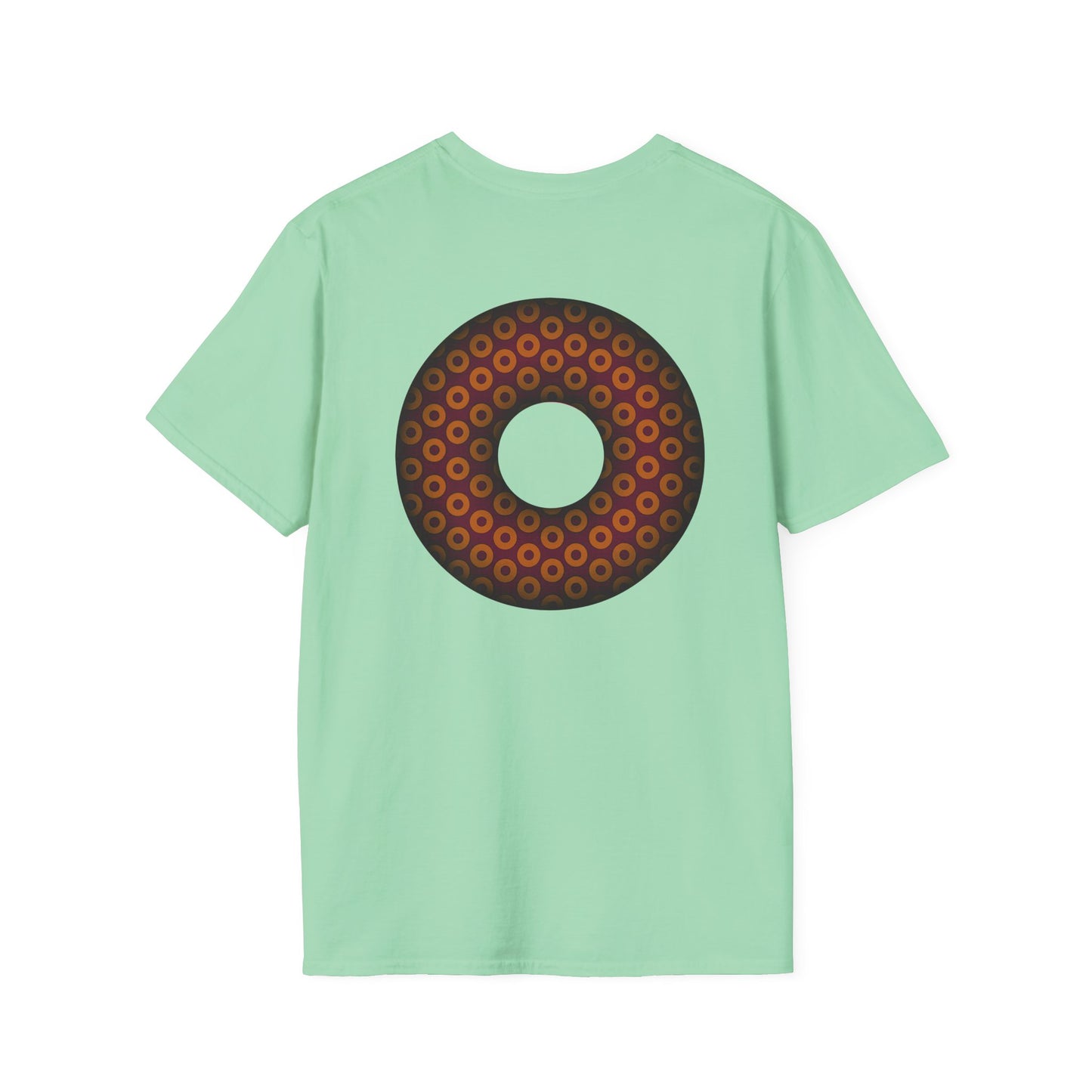 Plain Donuts/Unisex Soft-Style - "Plain Paradoxical Grided Donuts" - orange/burgundy donuts