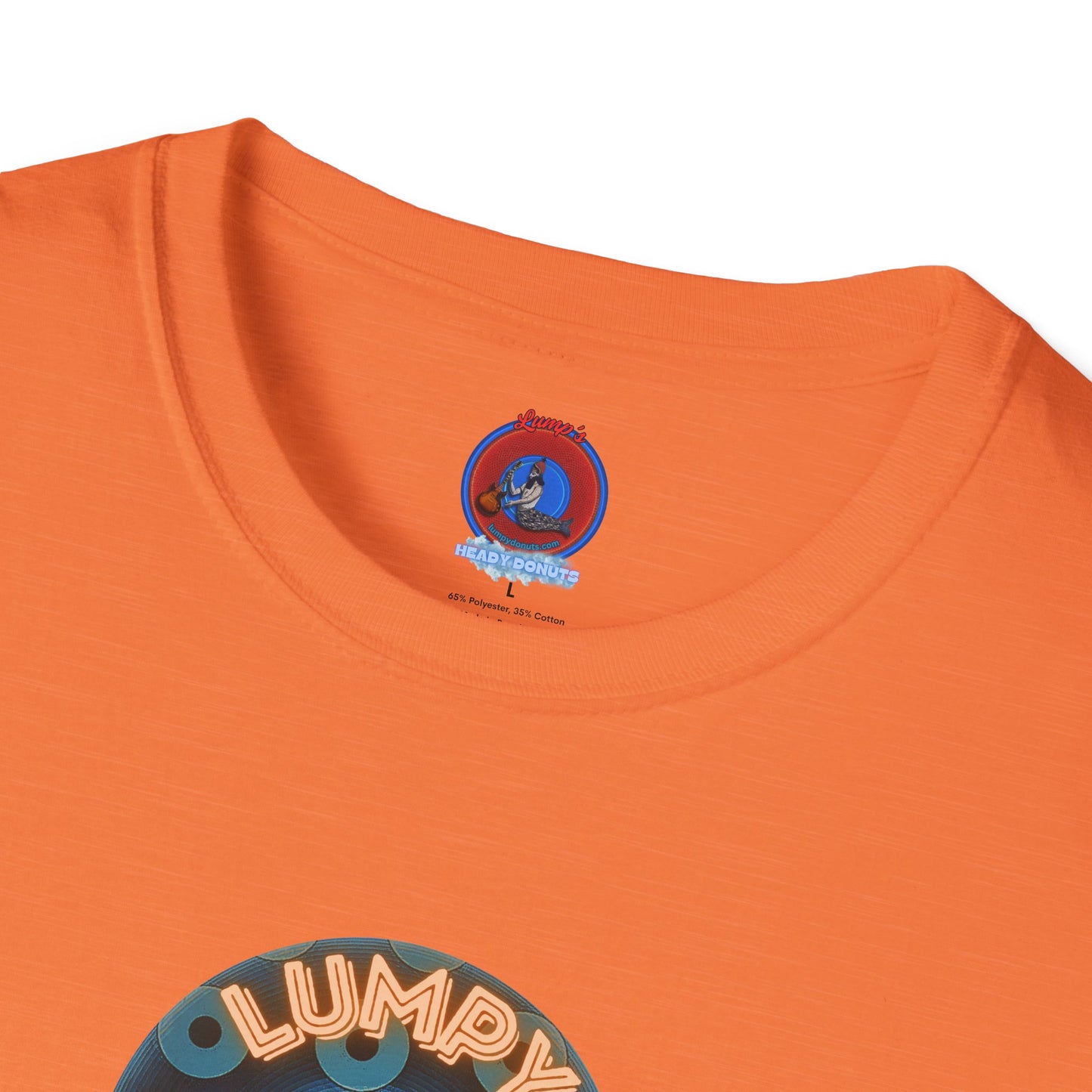 Coffee Traders Tee - Unisex Soft-Style - "Tasty Coffee" - paradoxical donut/cubed blue donut - variant 2 - logo front/It's Ice Cube's back