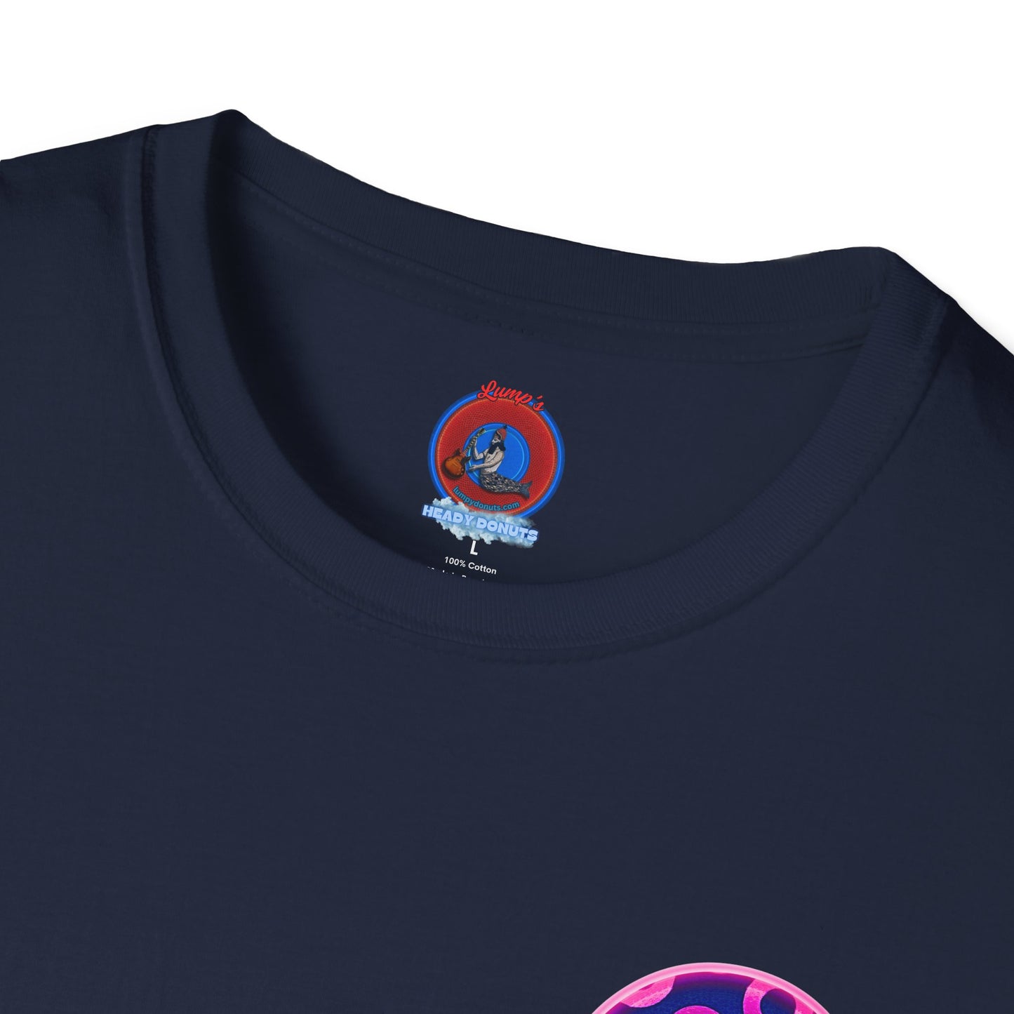 Classic Donut Tee - Unisex Soft-Style - "Wooked Cream - YEMSG Donut " -blue/pink rustic paradox donut - variant 5