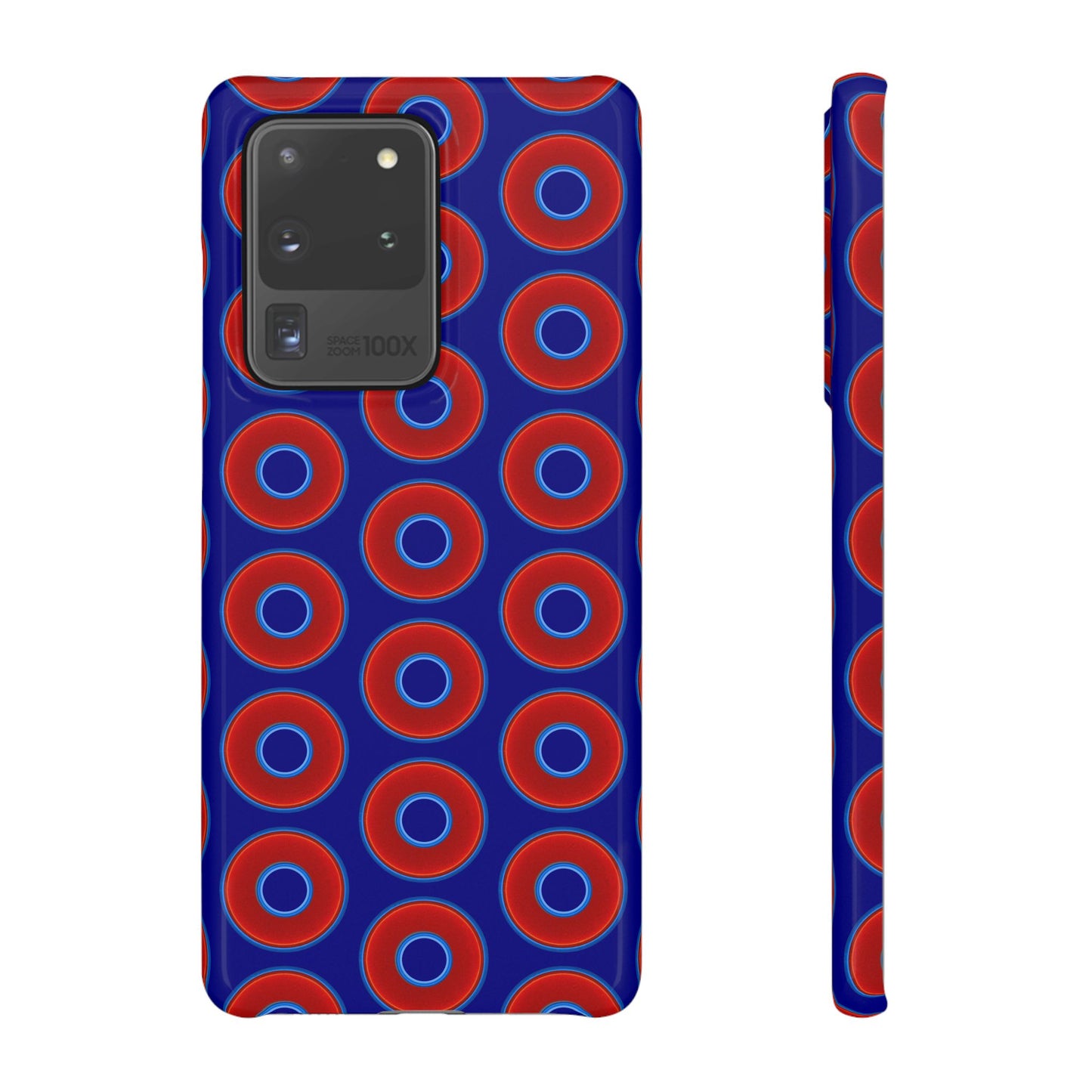 Lumpy Donut Snap Case - red vivid donut print w/vivid navy blue background