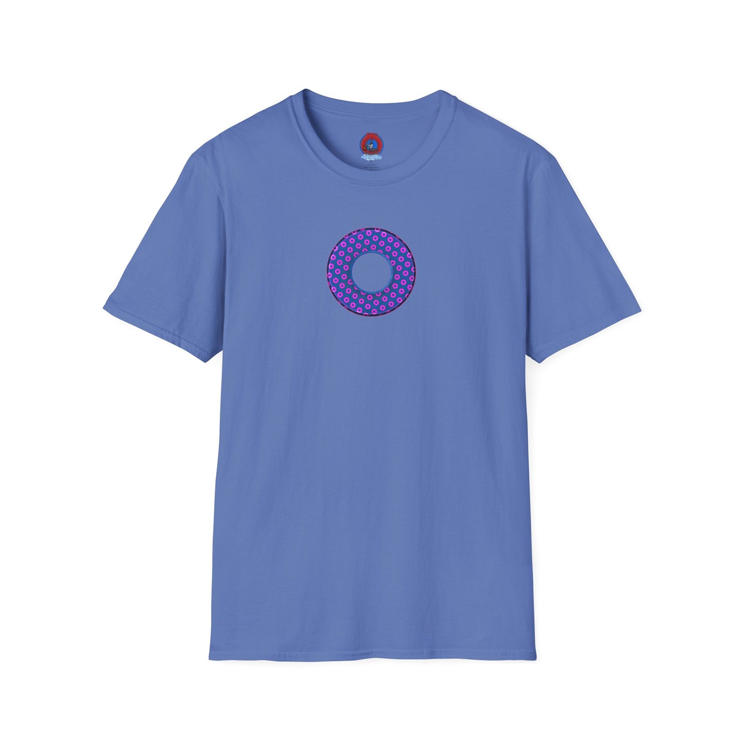 Plain Donuts/Unisex Soft-Style - "Plain Electric Paradoxical Donuts" - pink/dark blue donuts