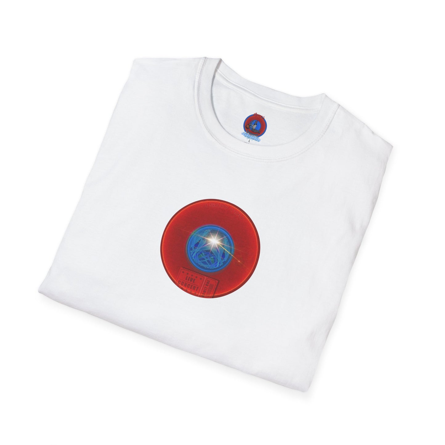 Classic Donut Tee - Unisex Soft-Style - "Golgi Donuts" - vivid red donut - variant 2