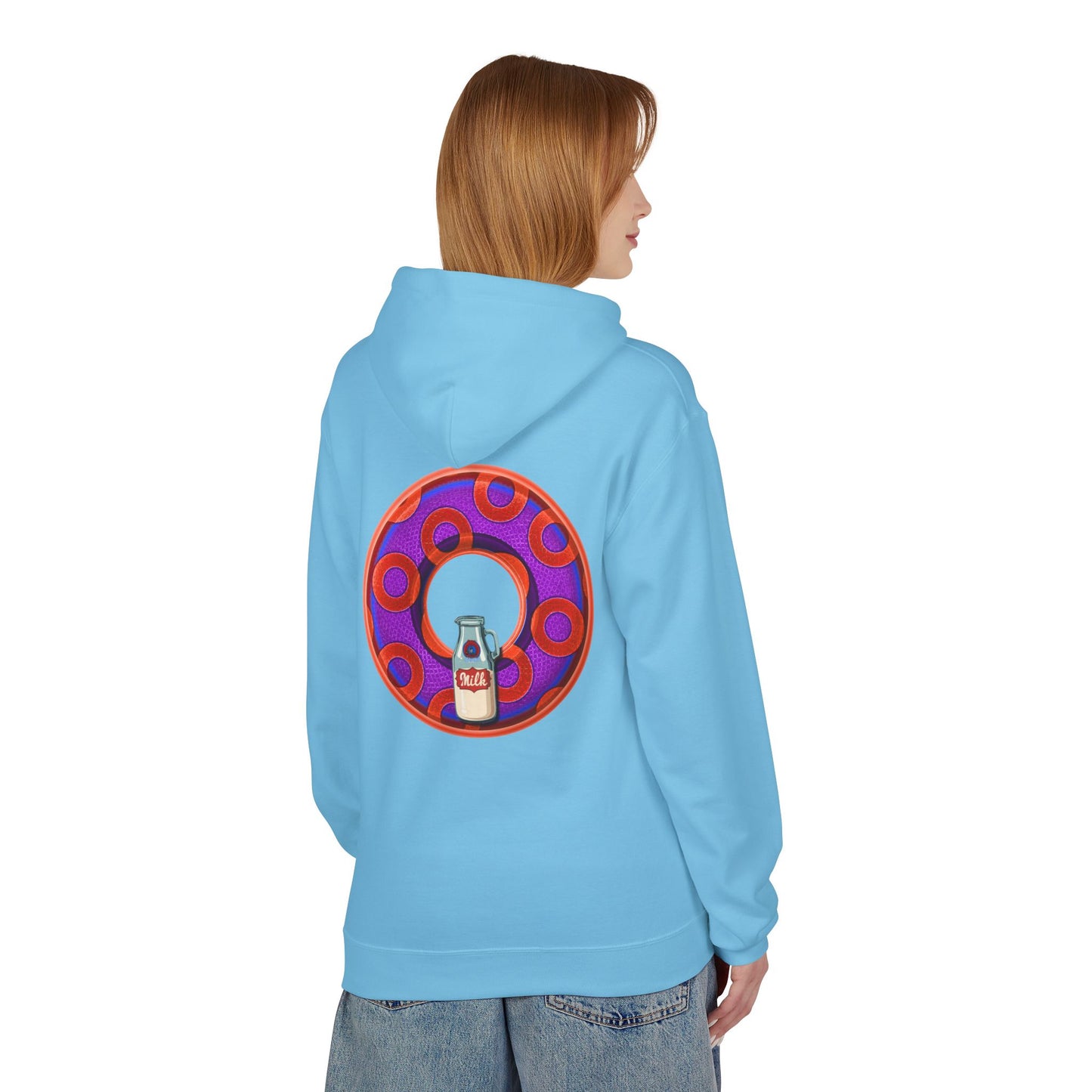 Fleece Harry Hoodies [Midweight Soft-style] - "Wooked Cream Dairy - YEMSG Donut" - blue/blue rustic paradox donut - variant 6