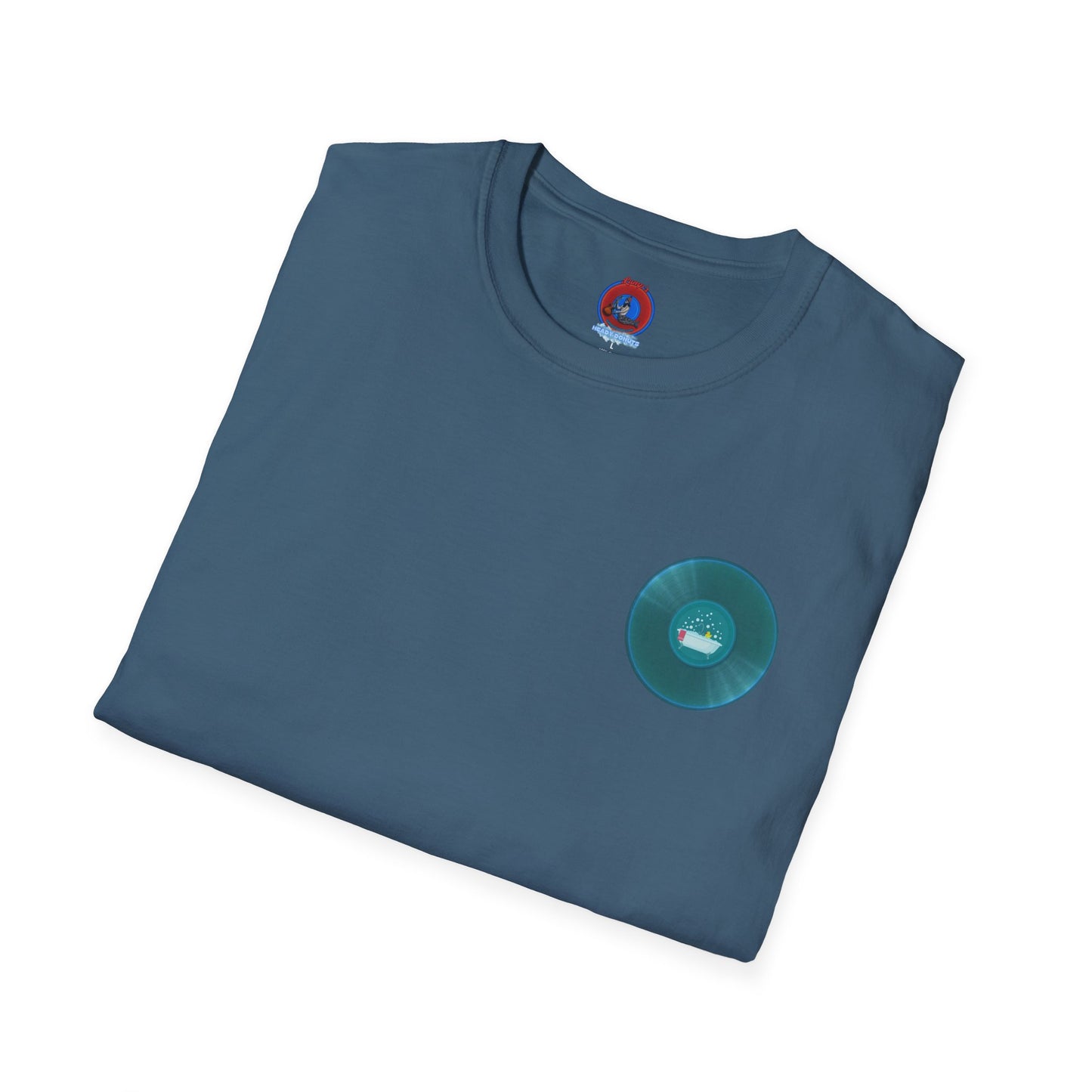 Classic Donut Tee - Unisex Soft-Style - "Bathtub Fun" - dark aquamarine donut