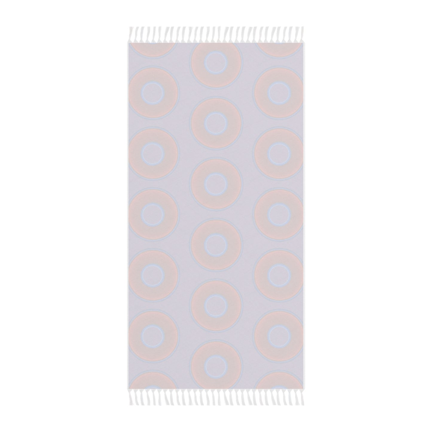 Oversized Lumpy Beach Towel - vivid red donuts w/purple background