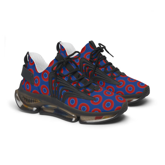 Women's Donut Kicks - red vivid donut print w/dark blue background