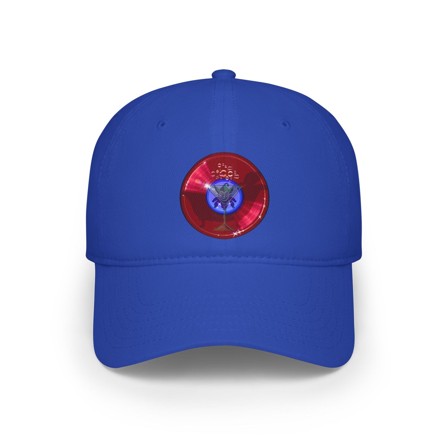Lumpy Donut Baseball Cap - "The Joker's Personal Cap" - variant 1 - vivid red record donut w/