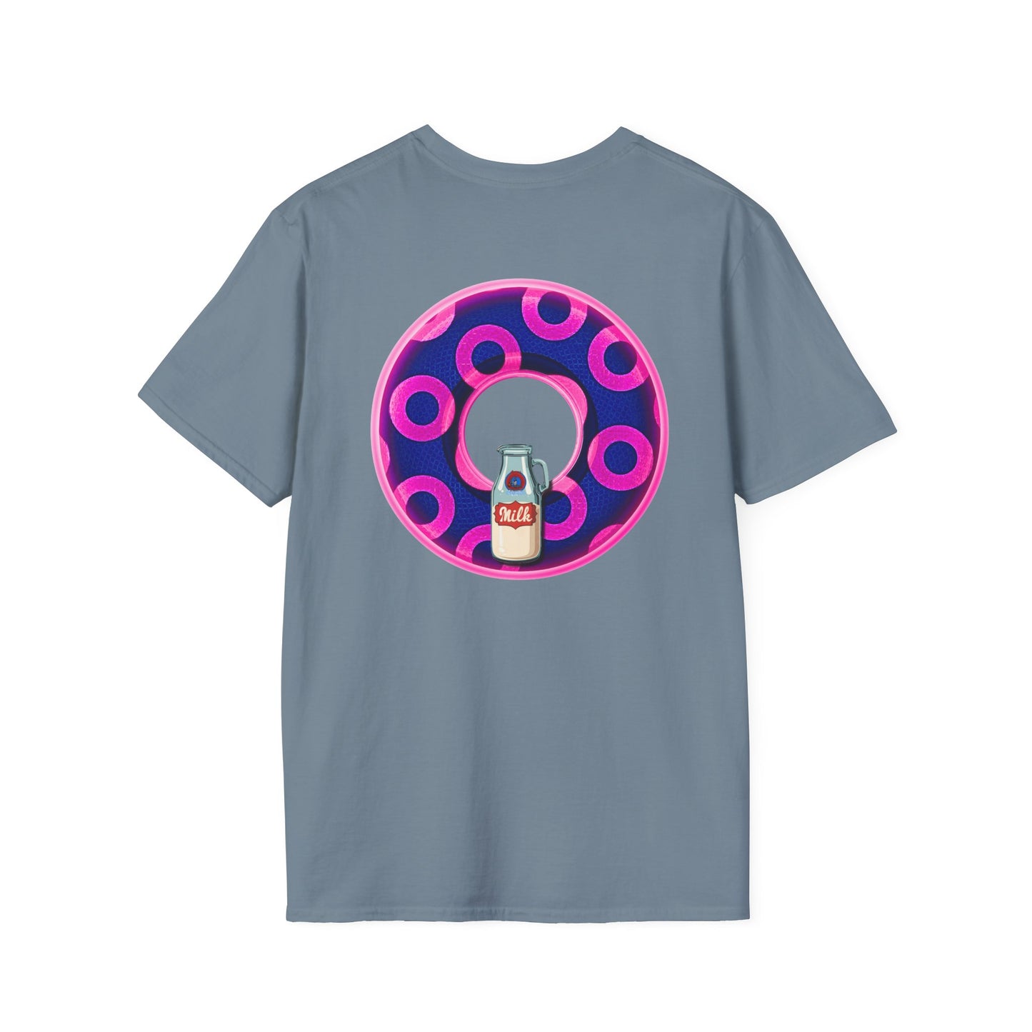 Classic Donut Tee - Unisex Soft-Style - "Wooked Cream - YEMSG Donut " -blue/pink rustic paradox donut - variant 5