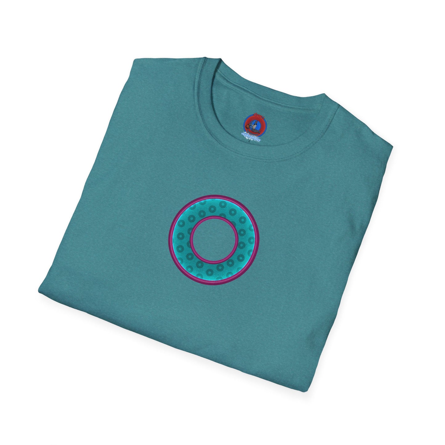 Plain Donuts/Unisex Soft-Style - "Plain Wide Mouthed Paradoxical Donuts" - teal/purple donuts