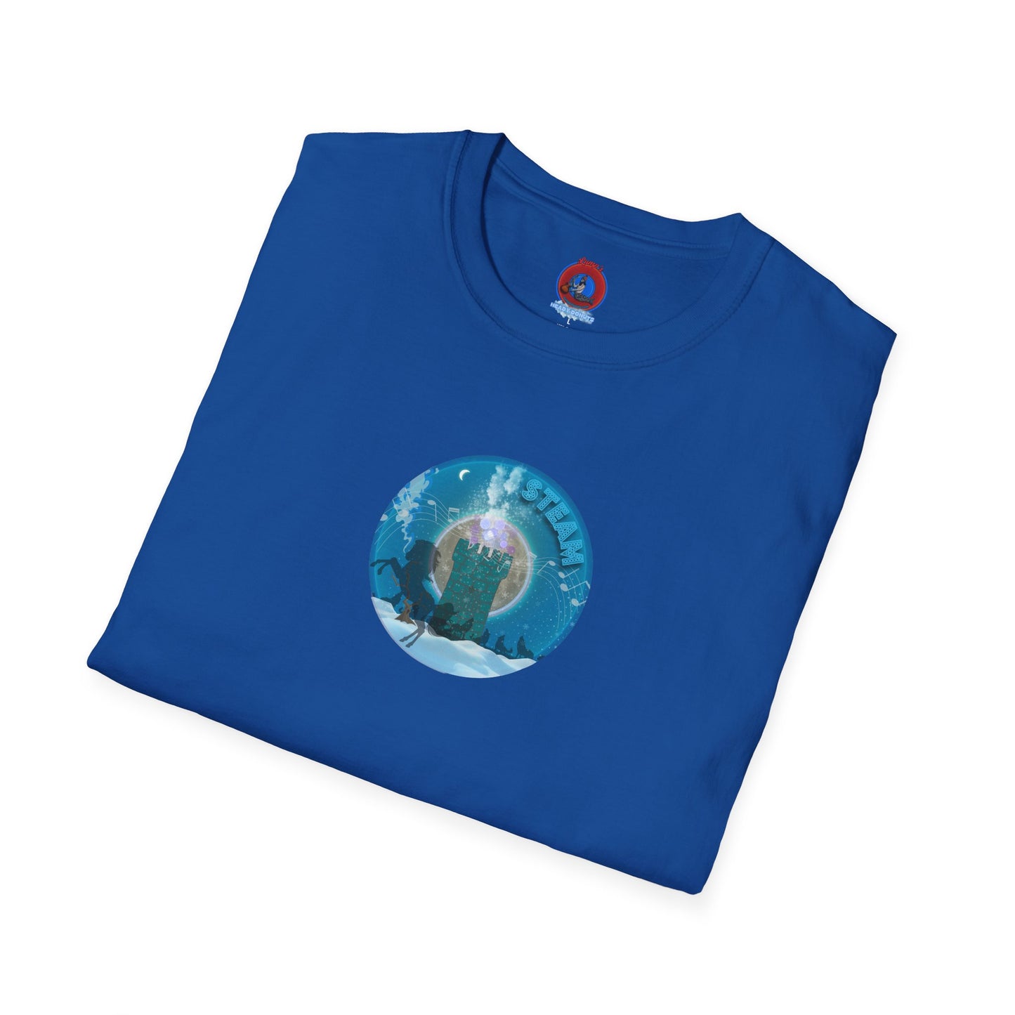 Classic Donut Tee - Unisex Soft-Style - "Steaming Fresh Donuts" - series 1.0 - vivid blue donut