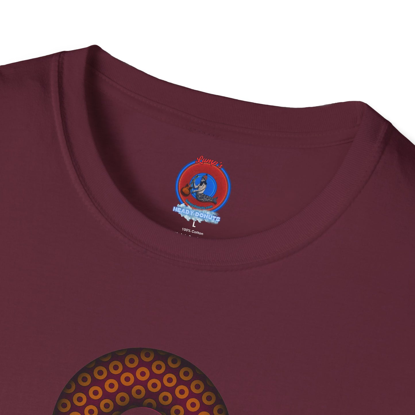 Plain Donuts/Unisex Soft-Style - "Plain Paradoxical Grided Donuts" - orange/burgundy donuts